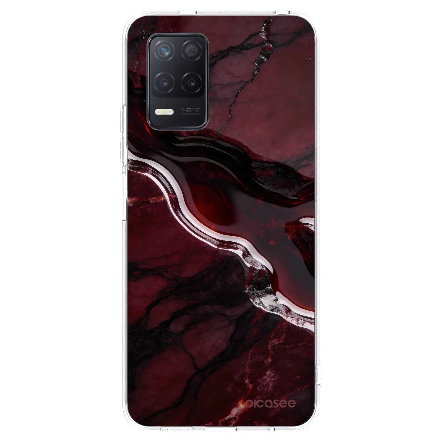 Picasee silikonski prozorni ovitek za Realme 8 5G - Cherry stone