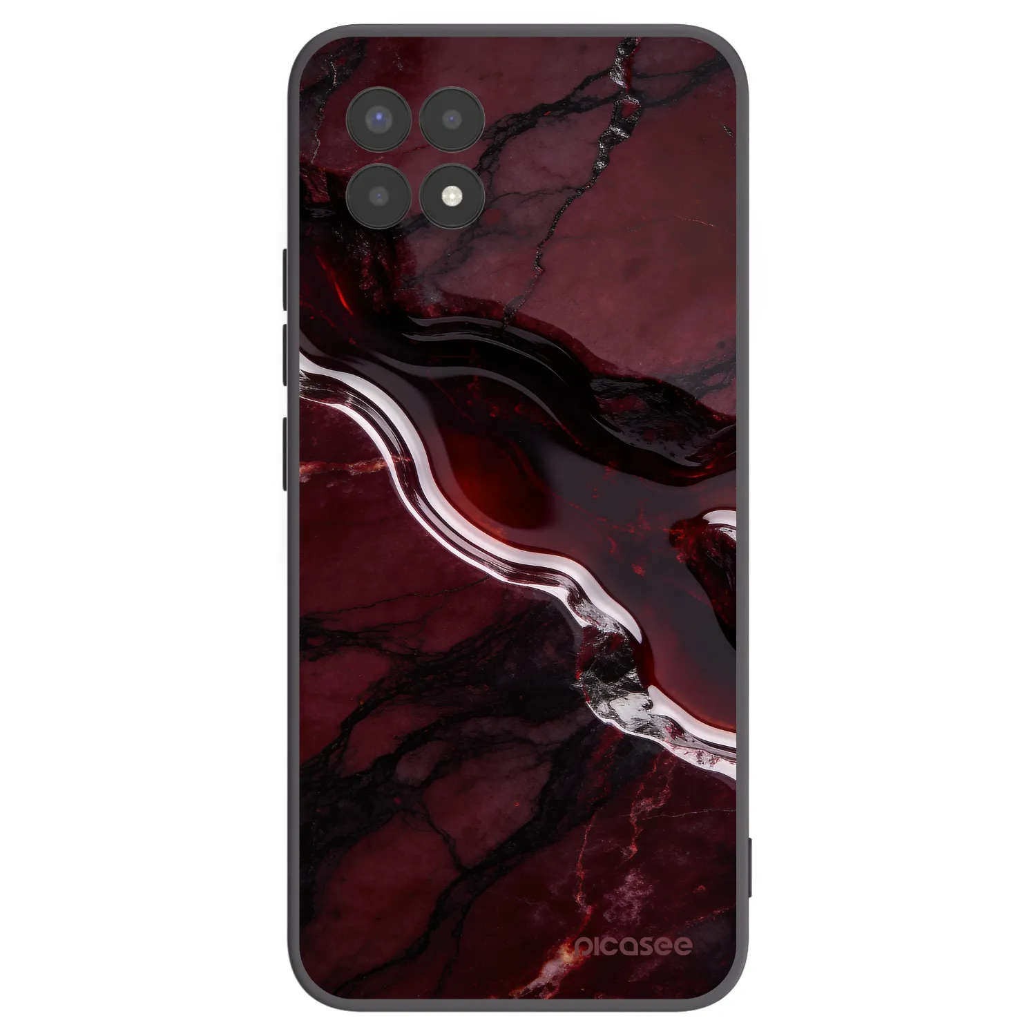 Picasee silikonski črni ovitek za Realme 8i - Cherry stone