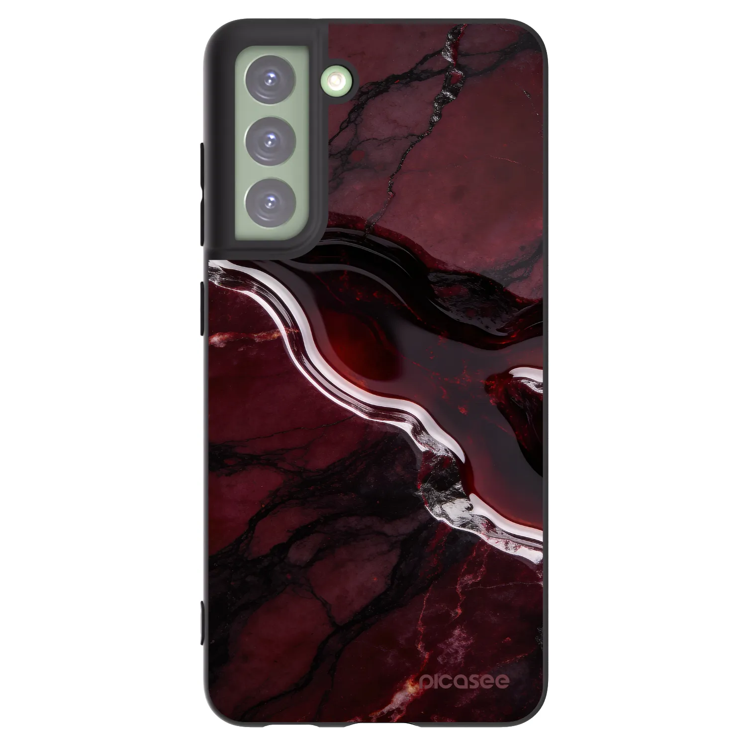 Picasee silikonski črni ovitek za Samsung Galaxy S21 FE 5G - Cherry stone