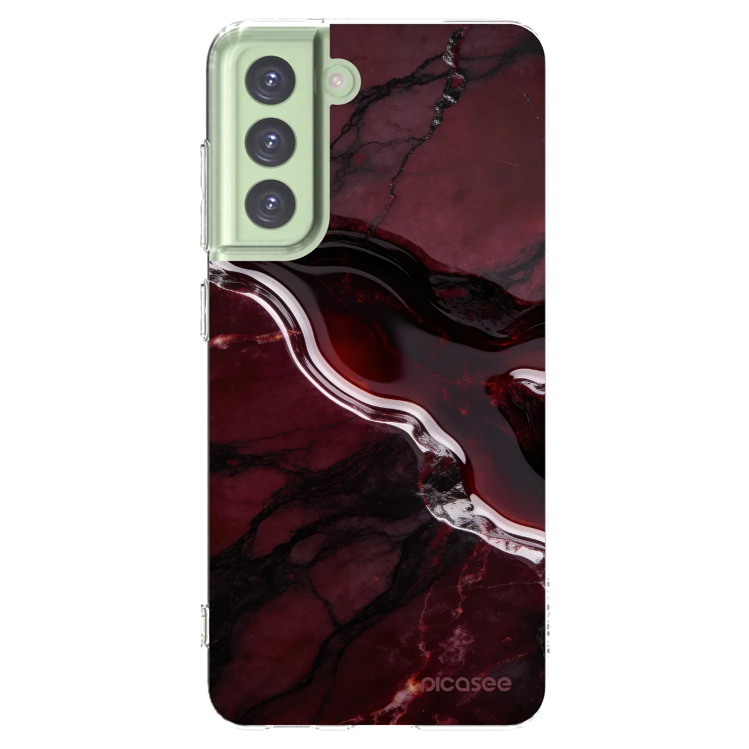 Picasee silikonski prozorni ovitek za Samsung Galaxy S21 FE 5G - Cherry stone