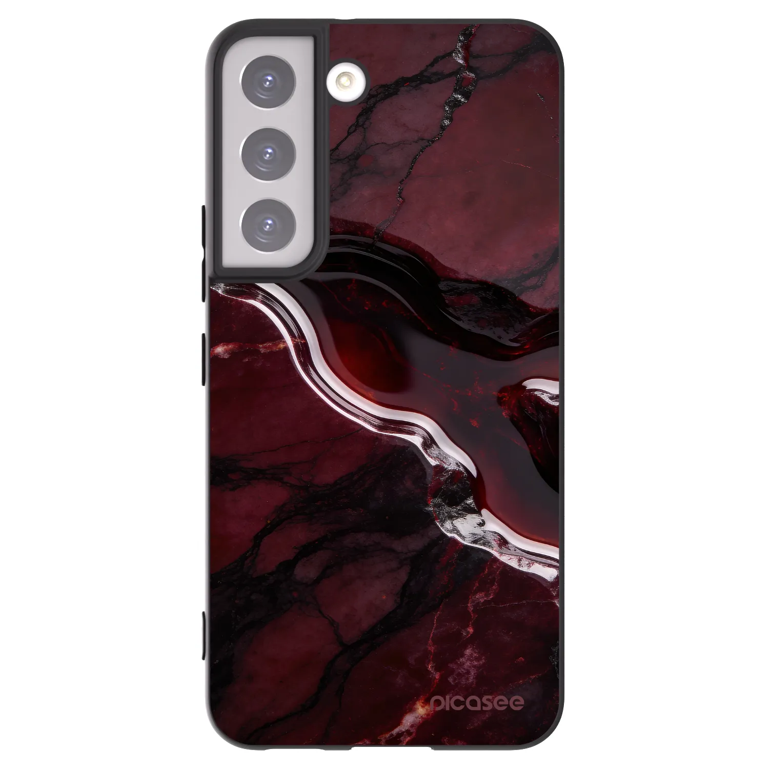 Picasee silikonski črni ovitek za Samsung Galaxy S22 5G - Cherry stone