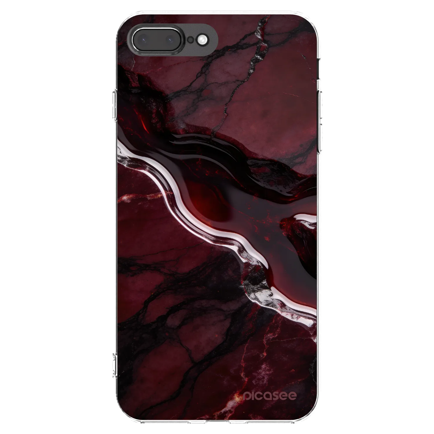 Picasee silikonski prozorni ovitek za Apple iPhone 7 Plus - Cherry stone