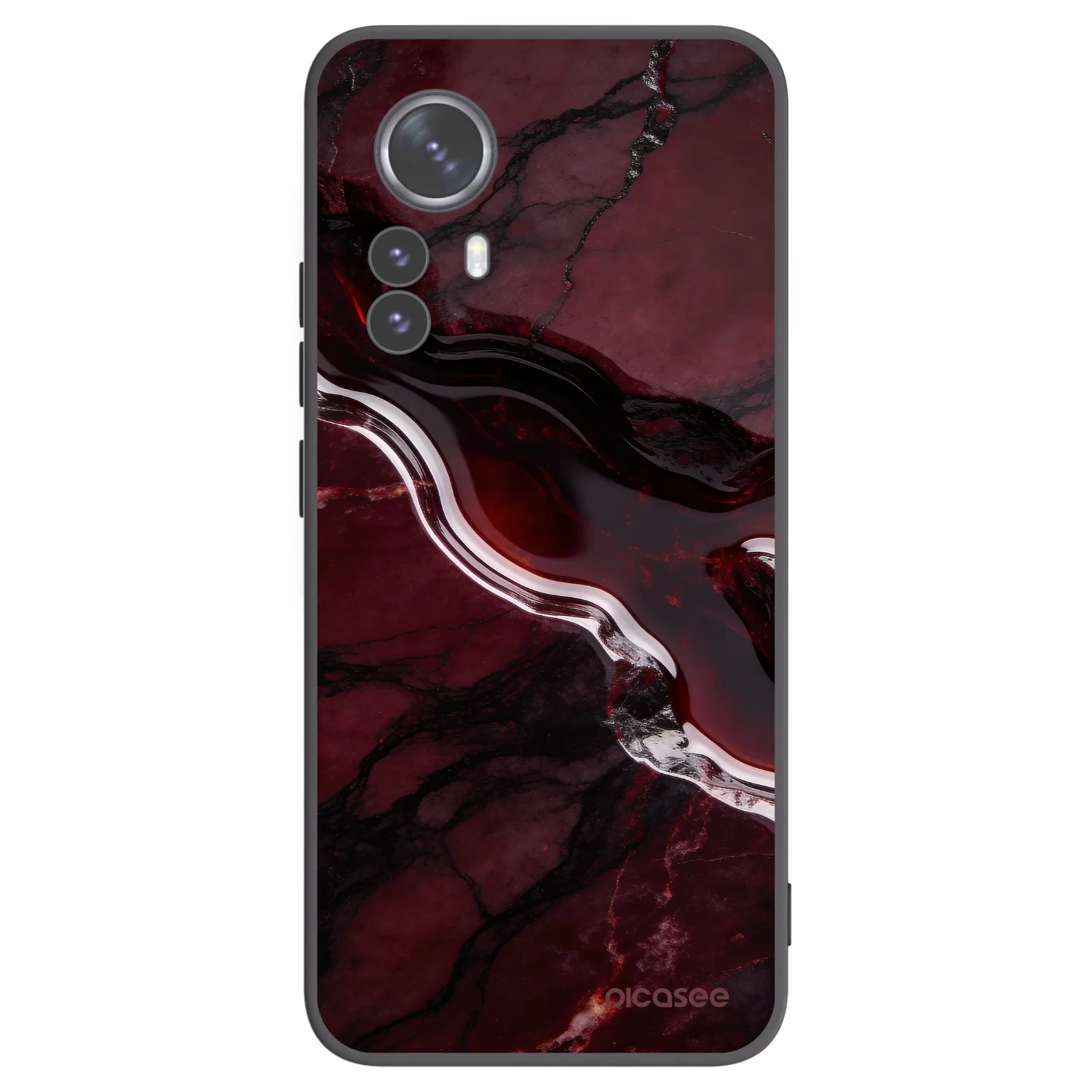 Picasee silikonski črni ovitek za Xiaomi 12 Pro - Cherry stone