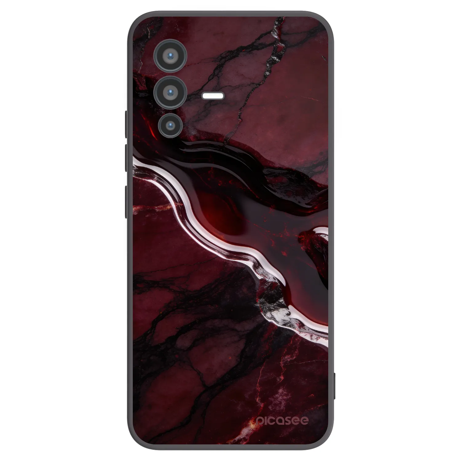 Picasee silikonski črni ovitek za Vivo V23 5G - Cherry stone