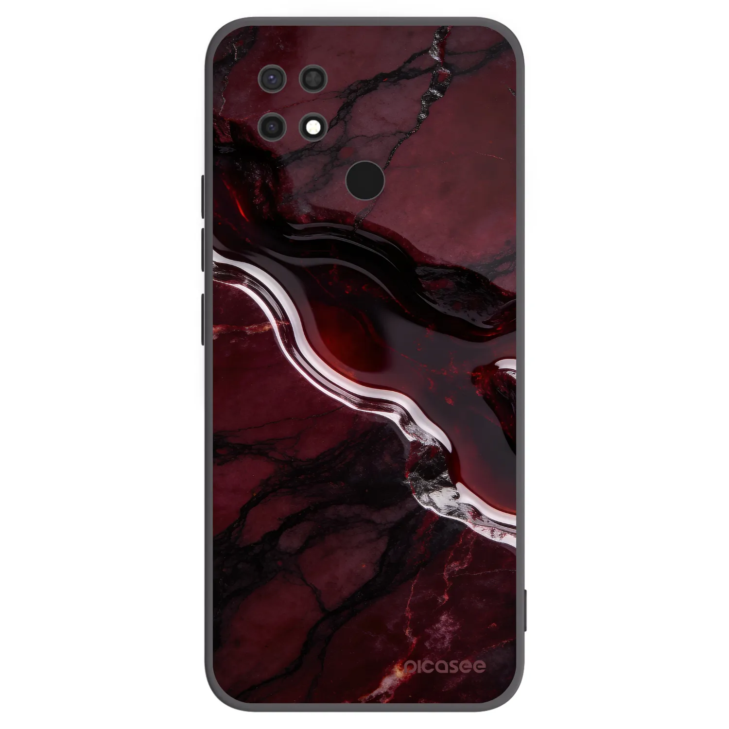 Picasee silikonski črni ovitek za Xiaomi Redmi 10C - Cherry stone