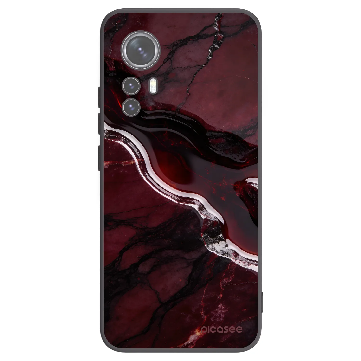 Picasee silikonski črni ovitek za Xiaomi 12X - Cherry stone