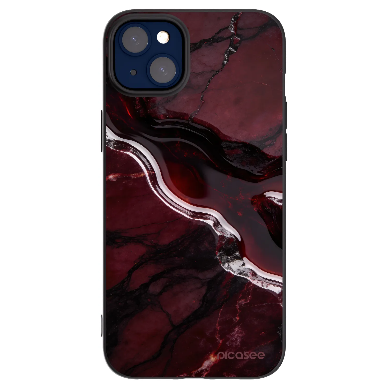 Picasee silikonski črni ovitek za Apple iPhone 14 Plus - Cherry stone