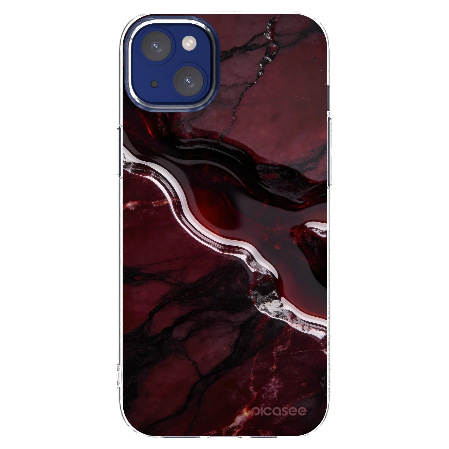 Picasee silikonski prozorni ovitek za Apple iPhone 14 Plus - Cherry stone