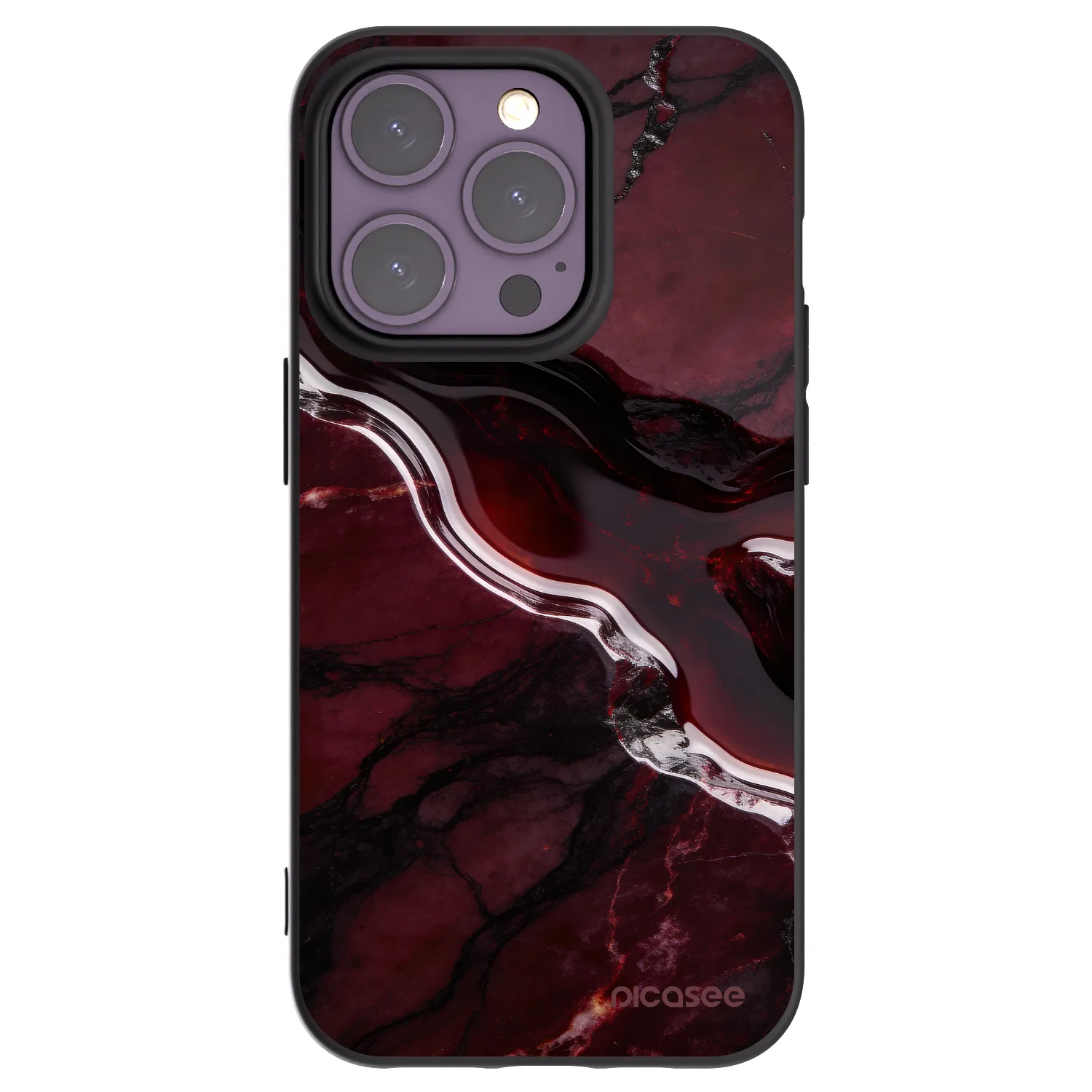 Picasee silikonski črni ovitek za Apple iPhone 14 Pro - Cherry stone