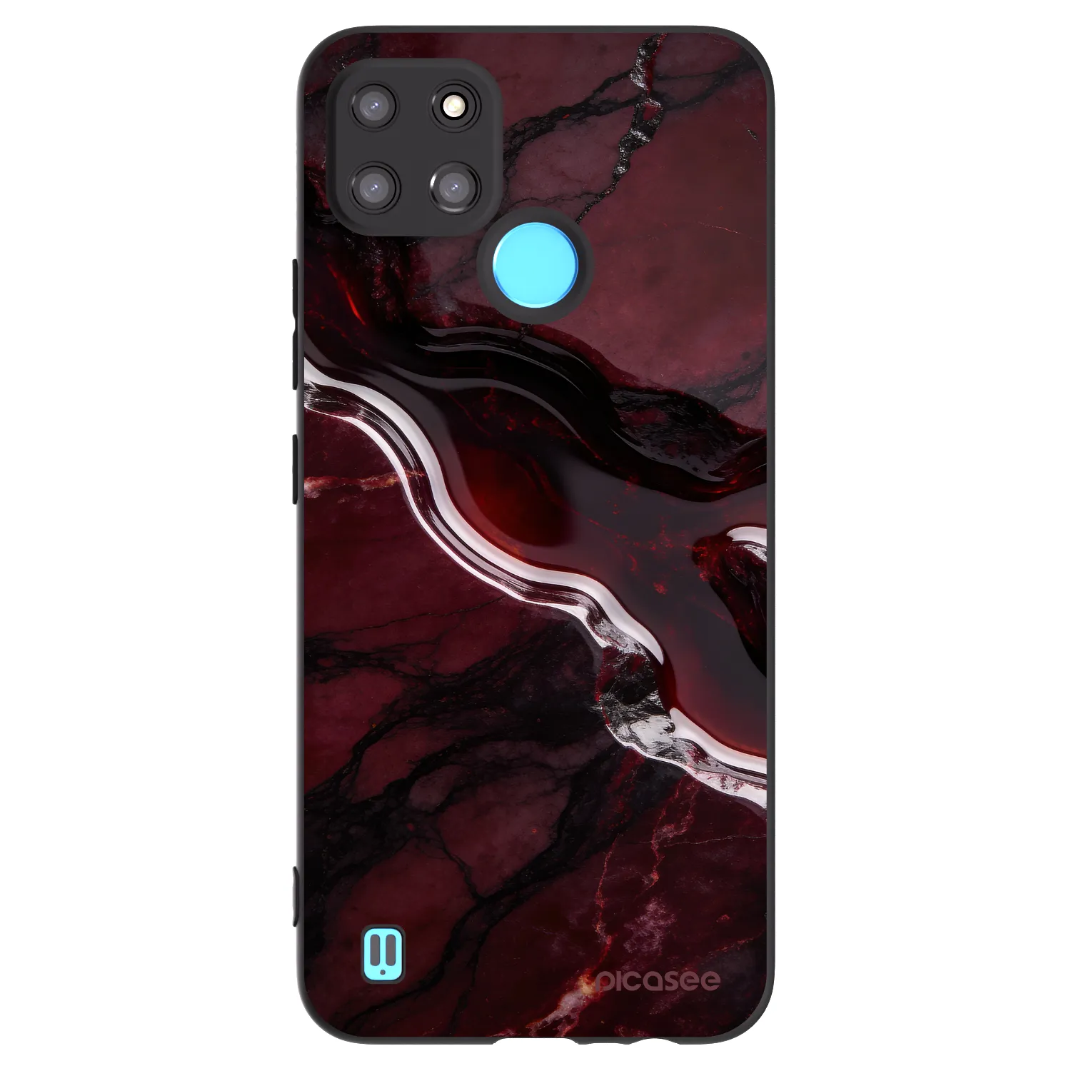 Picasee silikonski črni ovitek za Realme C21Y - Cherry stone