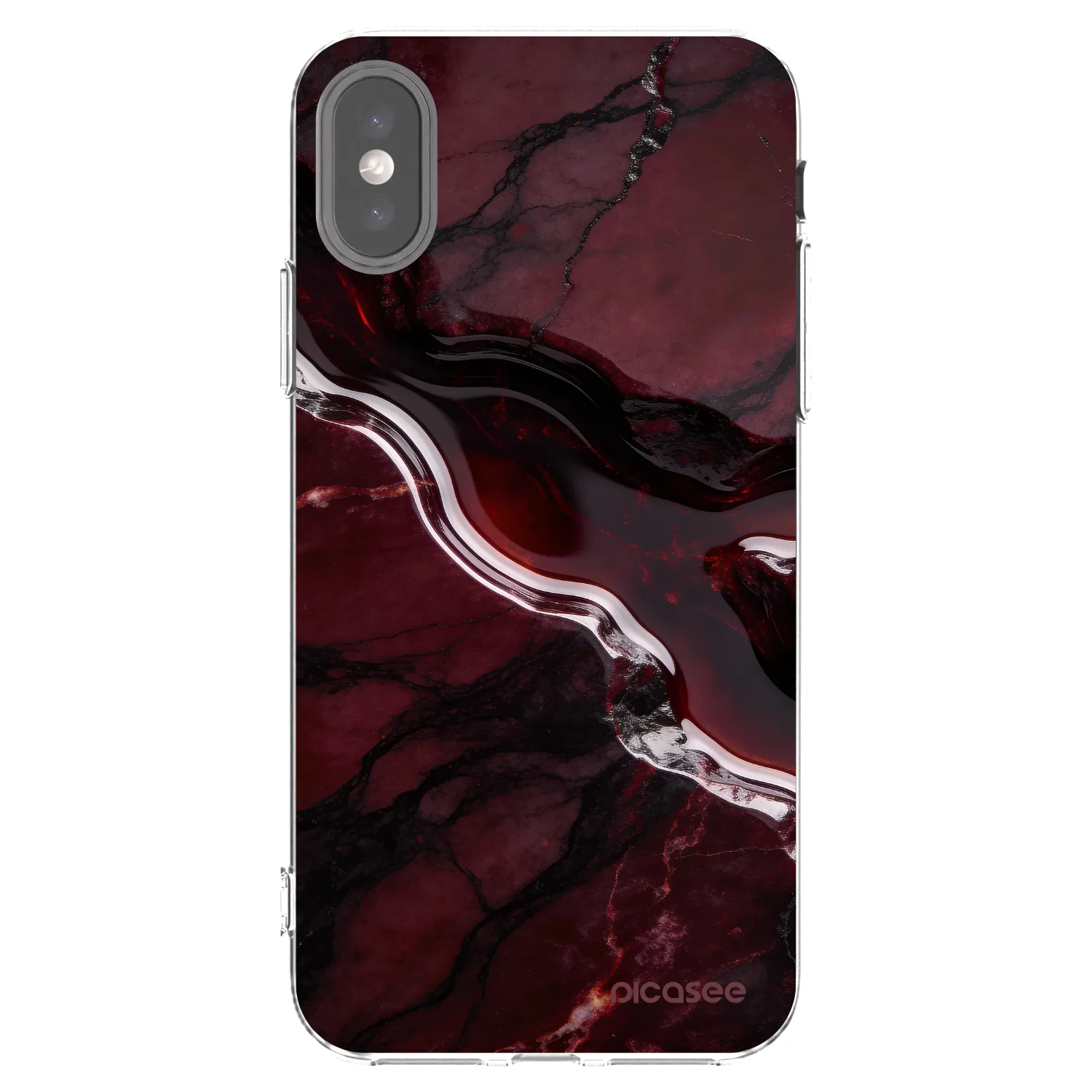 Picasee silikonski prozorni ovitek za Apple iPhone X/XS - Cherry stone