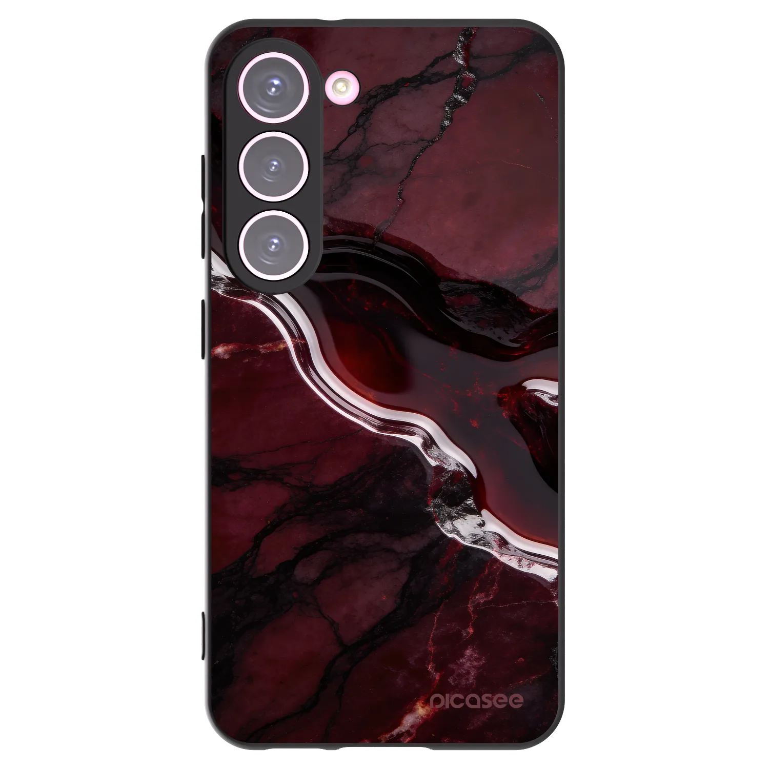 Picasee silikonski črni ovitek za Samsung Galaxy S23 5G - Cherry stone