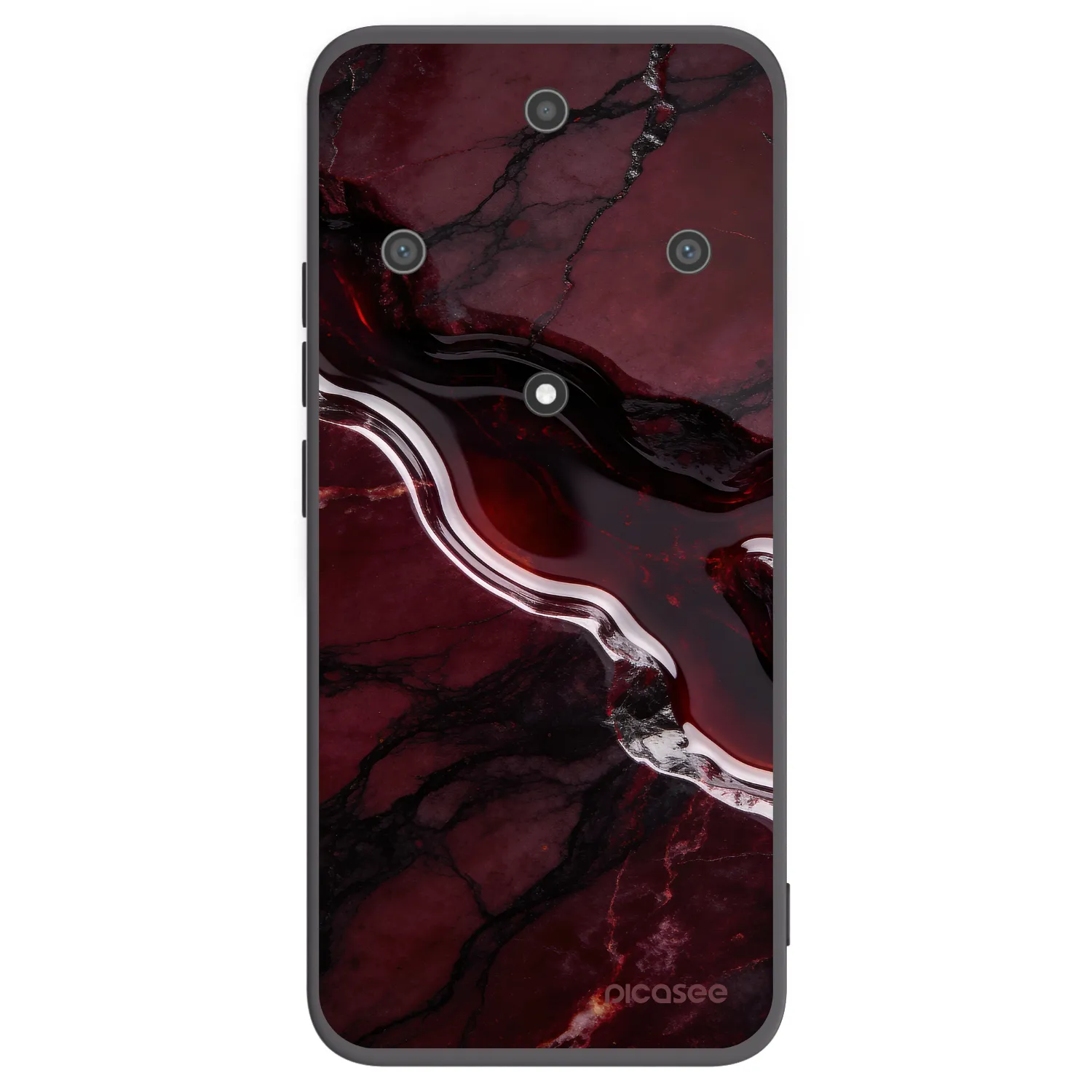 Picasee silikonski črni ovitek za Honor Magic5 Lite 5G - Cherry stone