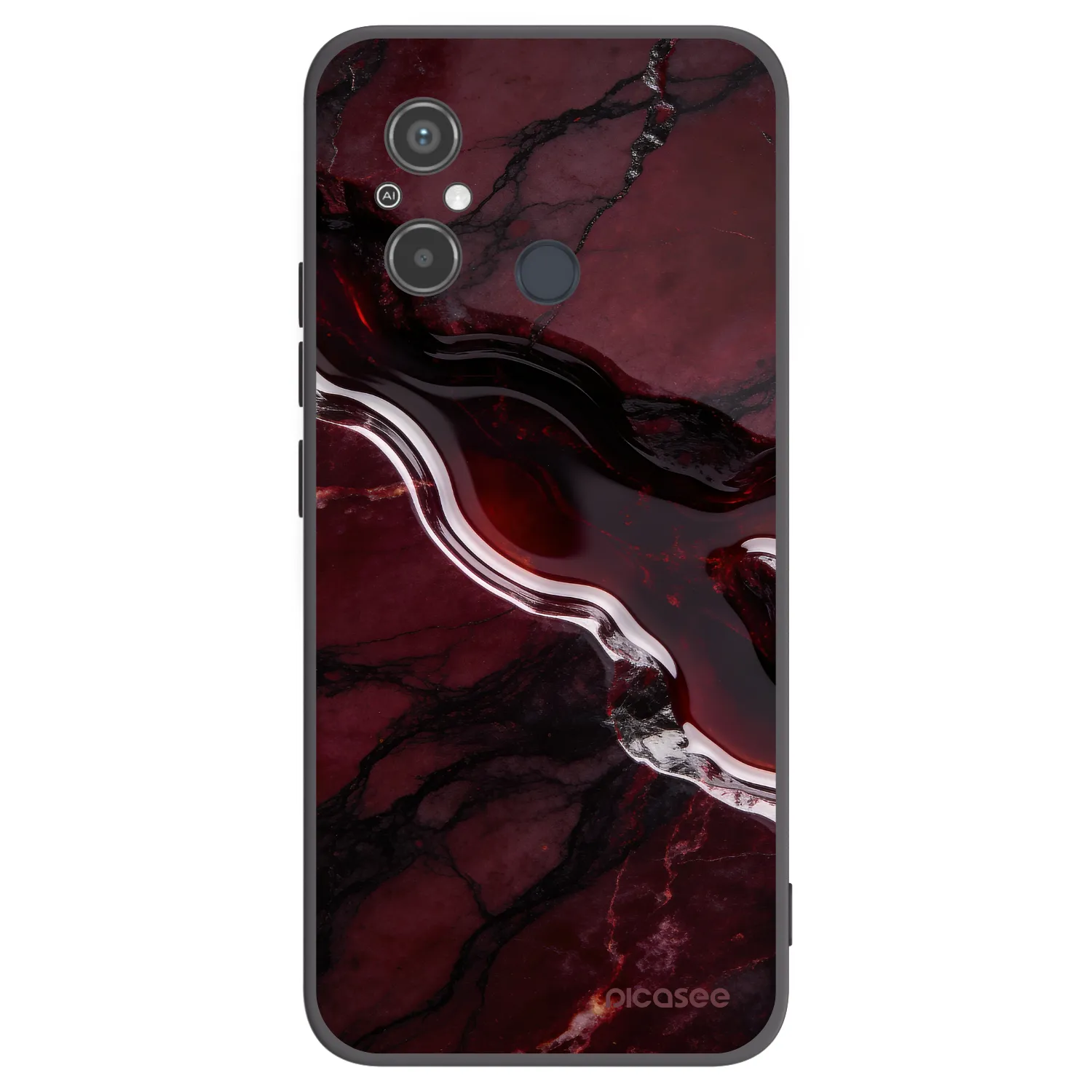 Picasee silikonski črni ovitek za Xiaomi Redmi 12C - Cherry stone