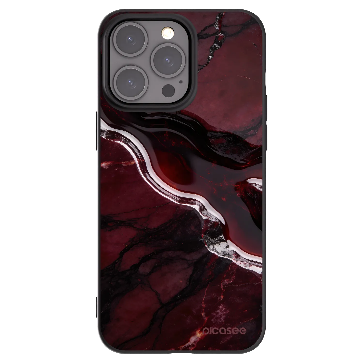 Picasee silikonski črni ovitek za Apple iPhone 15 Pro Max - Cherry stone
