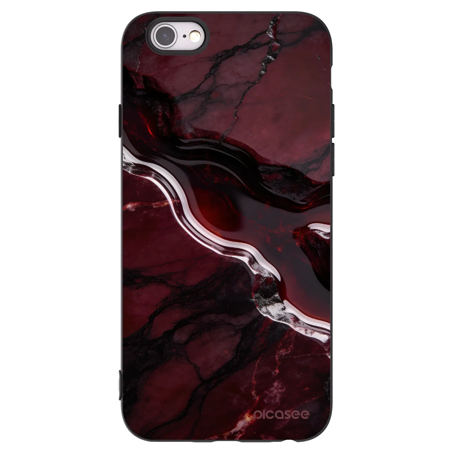 Picasee silikonski črni ovitek za Apple iPhone 6/6S - Cherry stone