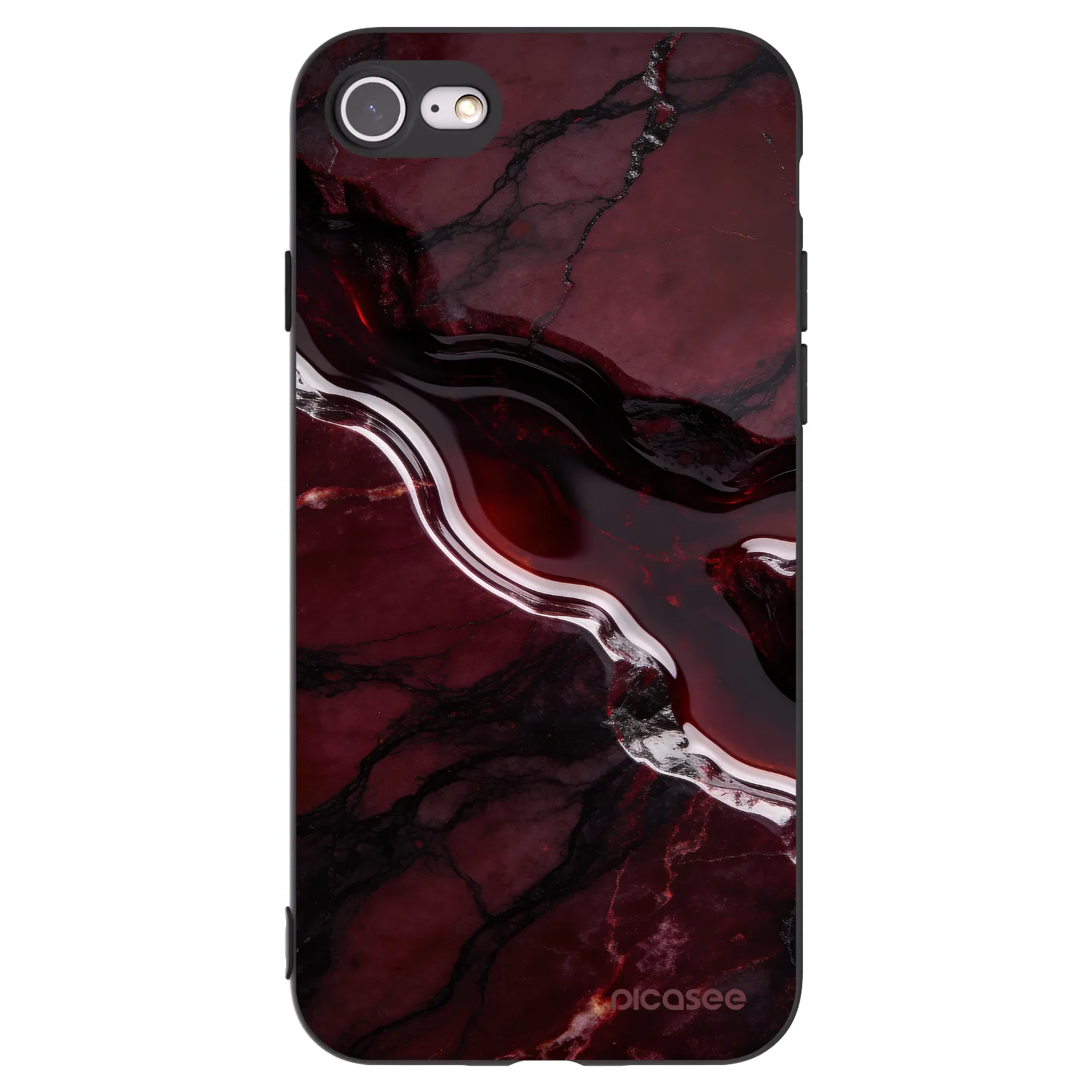Picasee silikonski črni ovitek za Apple iPhone 7 - Cherry stone
