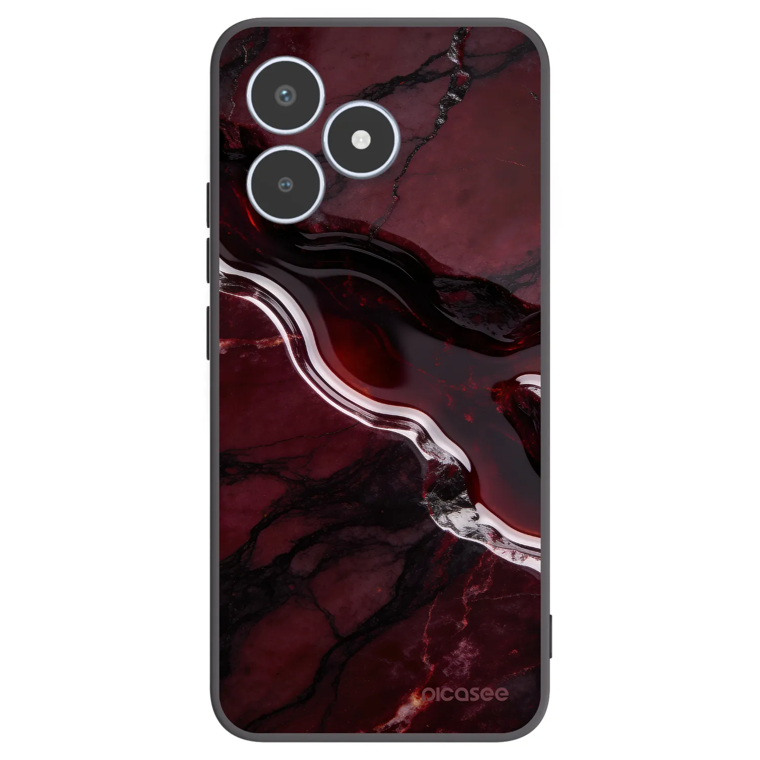 Picasee silikonski črni ovitek za Realme C53 - Cherry stone
