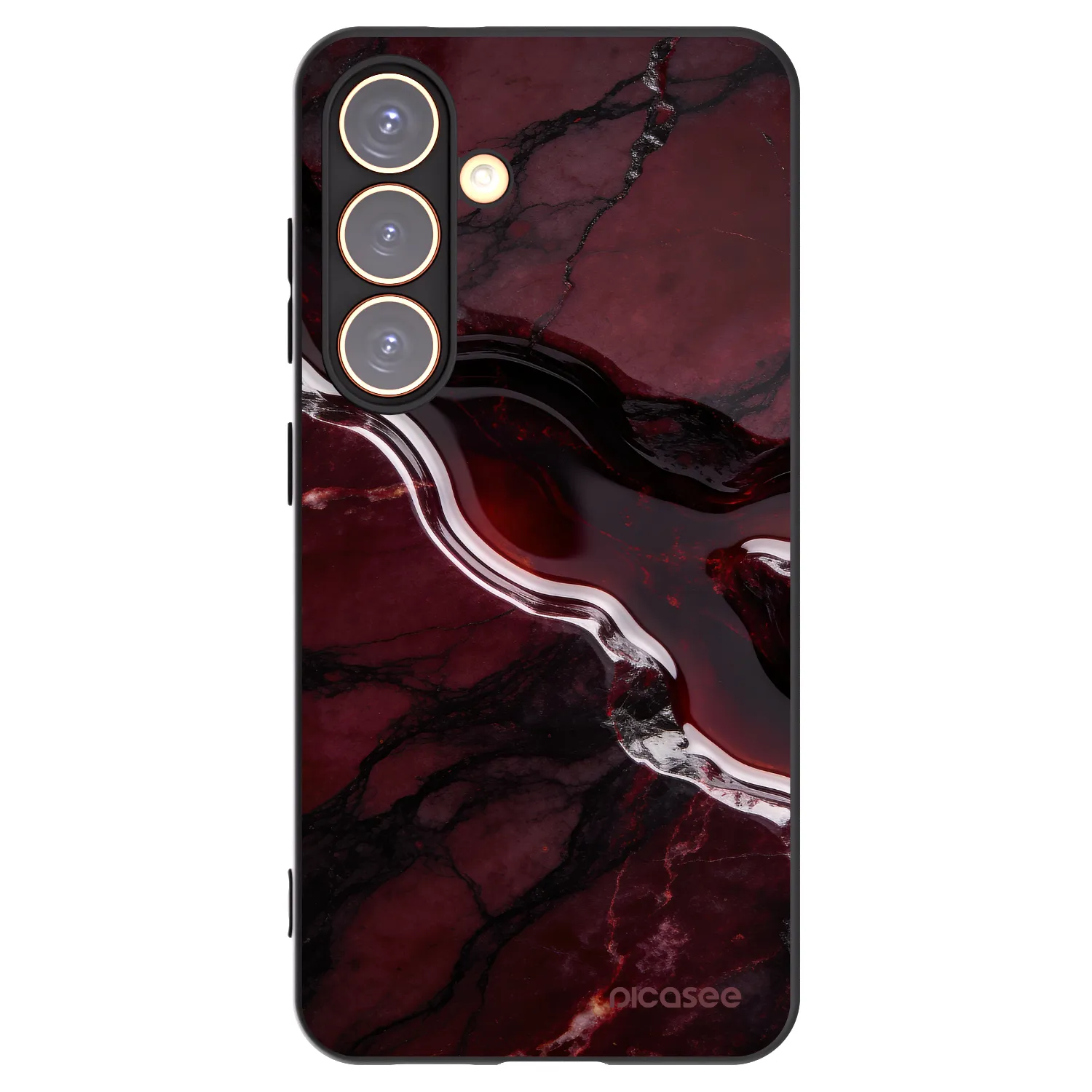 Picasee silikonski črni ovitek za Samsung Galaxy S24 S921B 5G - Cherry stone