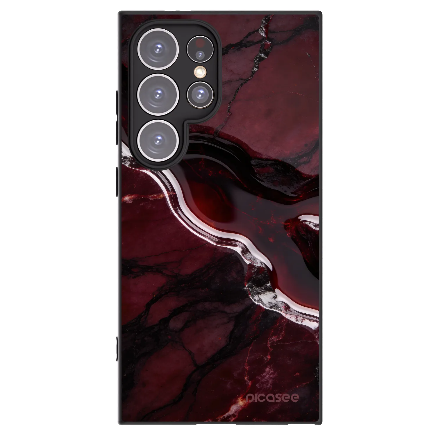 Picasee silikonski črni ovitek za Samsung Galaxy S24 Ultra S928B 5G - Cherry stone