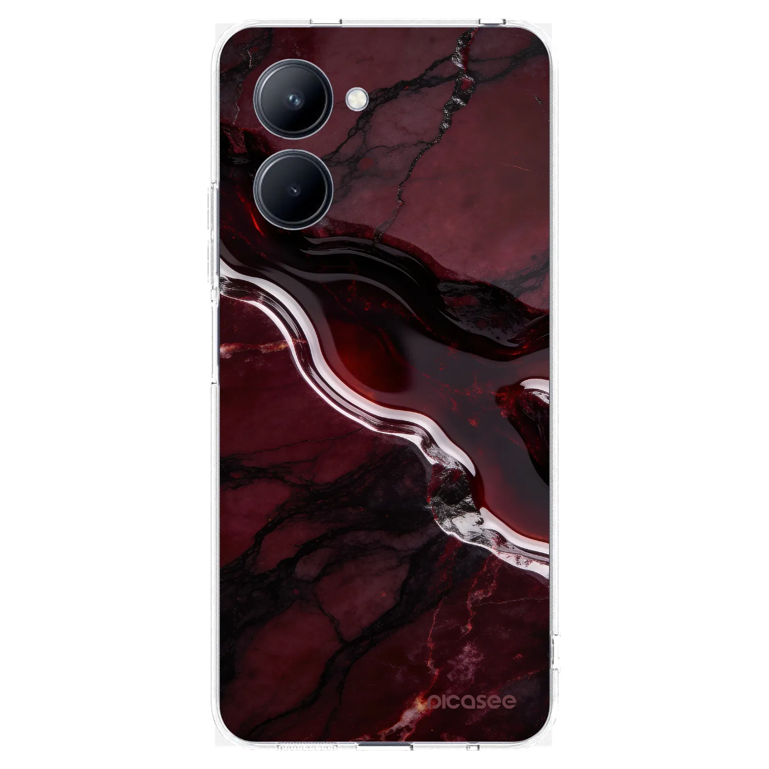 Picasee silikonski prozorni ovitek za Realme C33 (2023) - Cherry stone