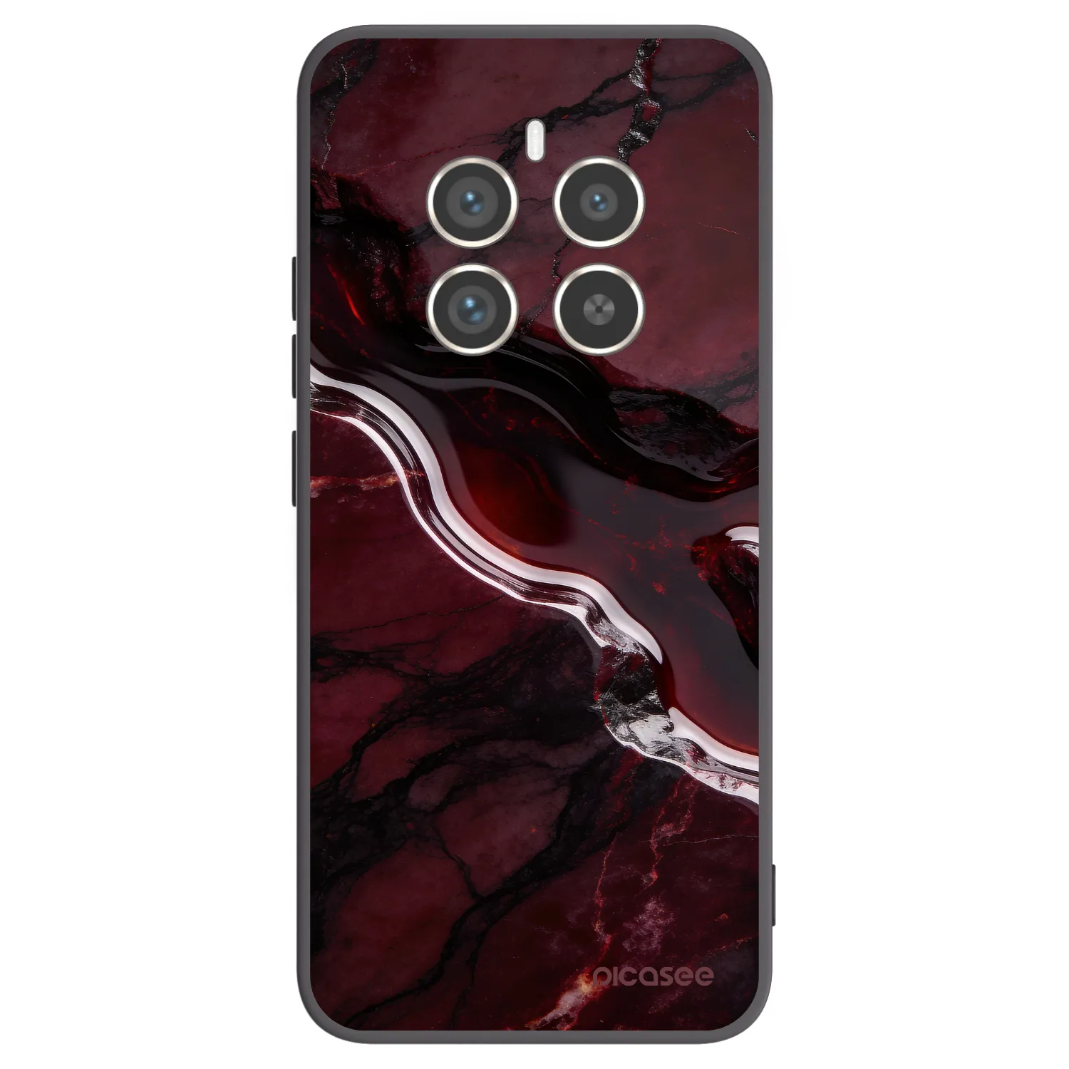 Picasee silikonski črni ovitek za Realme 12 Pro 5G - Cherry stone