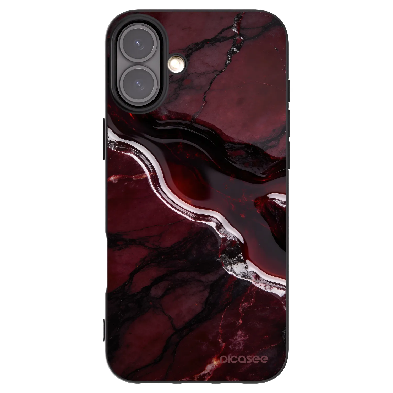 Picasee silikonski črni ovitek za Apple iPhone 16 Plus - Cherry stone