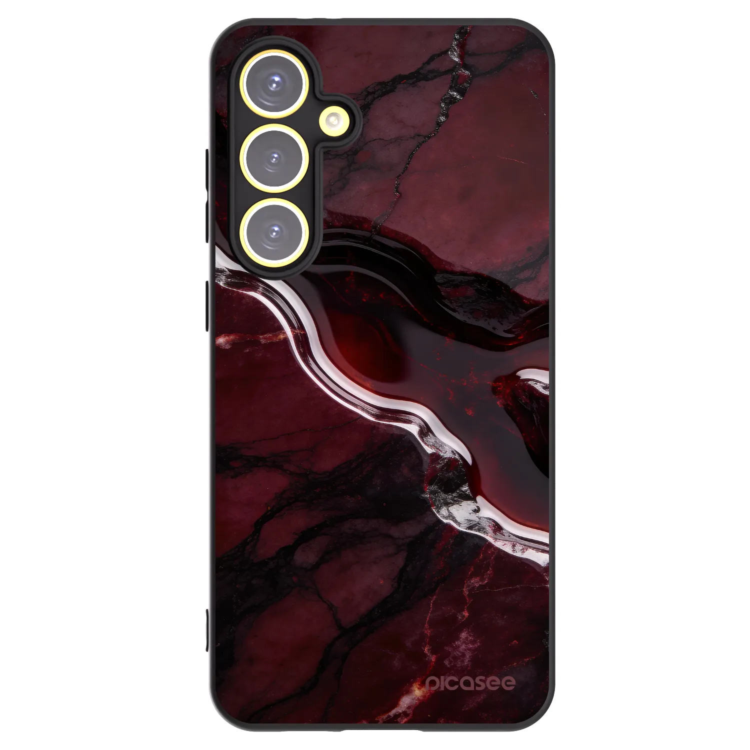 Picasee silikonski črni ovitek za Samsung Galaxy S24 FE S721B - Cherry stone