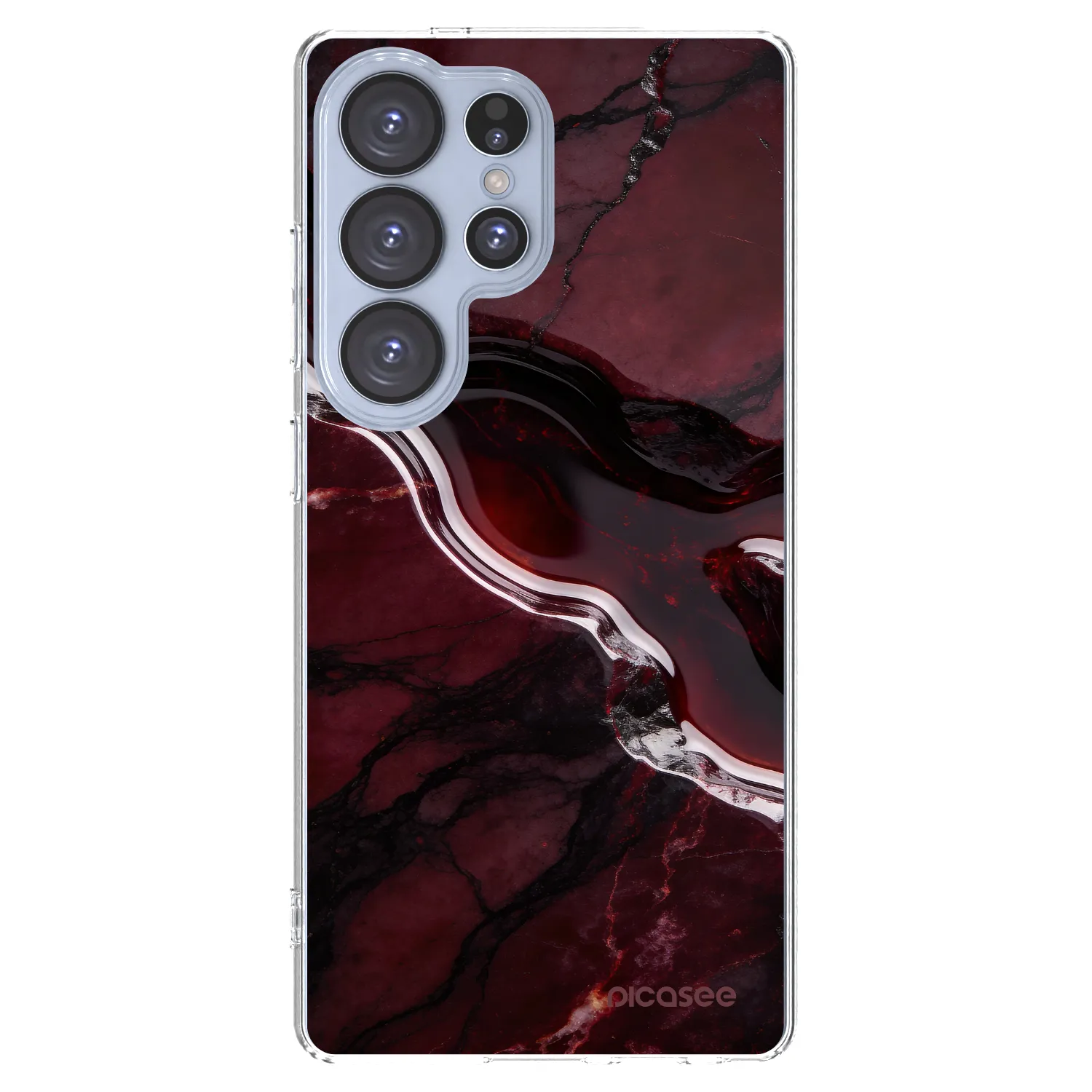 Picasee silikonski prozorni ovitek za Samsung Galaxy S25 Ultra 5G - Cherry stone
