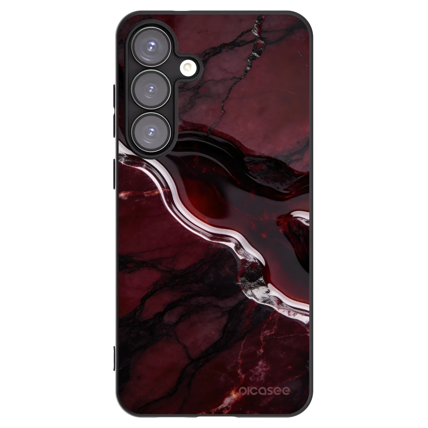 Picasee silikonski črni ovitek za Samsung Galaxy S25+ 5G - Cherry stone