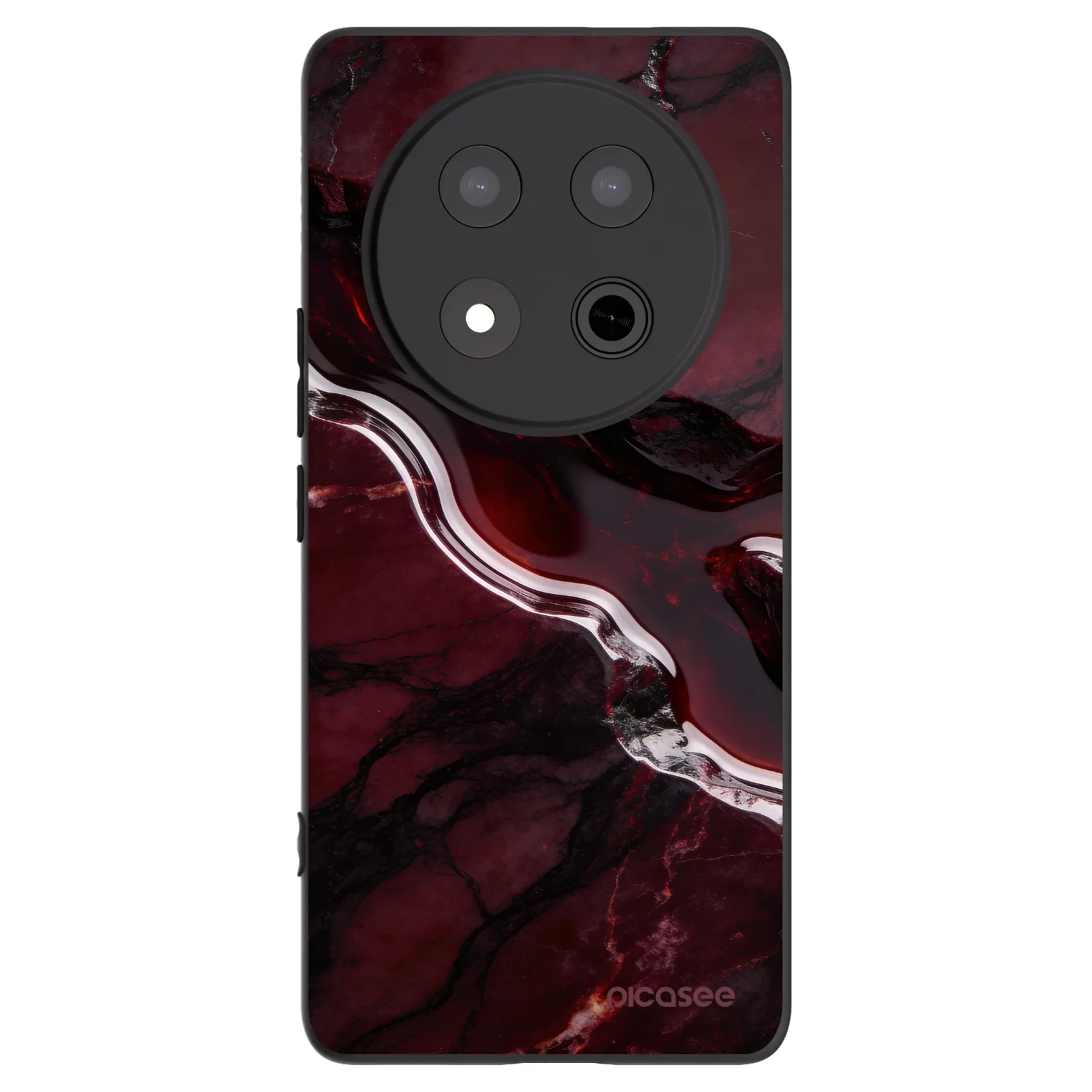 Picasee silikonski črni ovitek za Honor Magic7 Lite 5G - Cherry stone