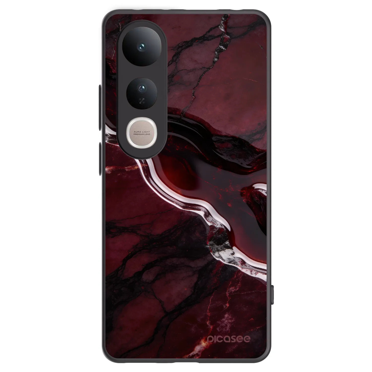 Picasee silikonski črni ovitek za Vivo V50 Lite 5G - Cherry stone