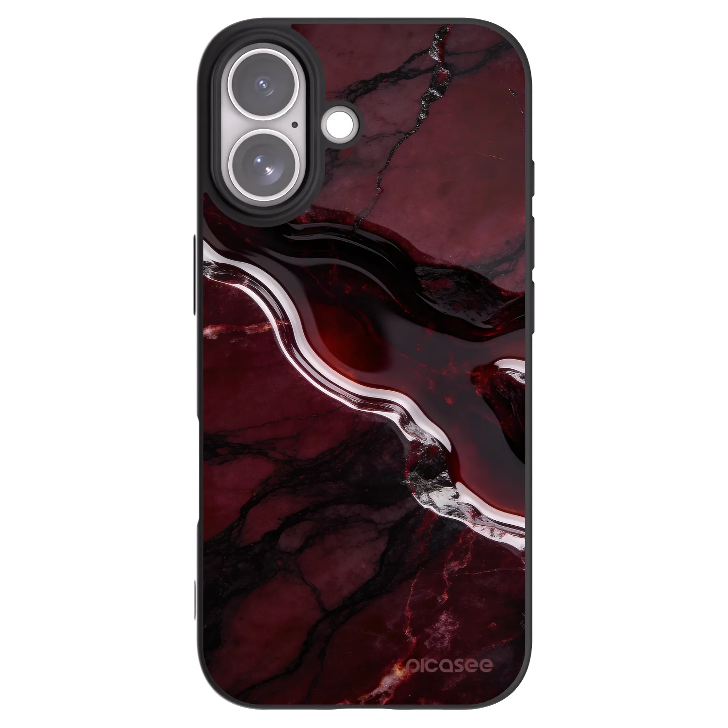 Picasee silikonski črni ovitek za Apple iPhone 17 - Cherry stone