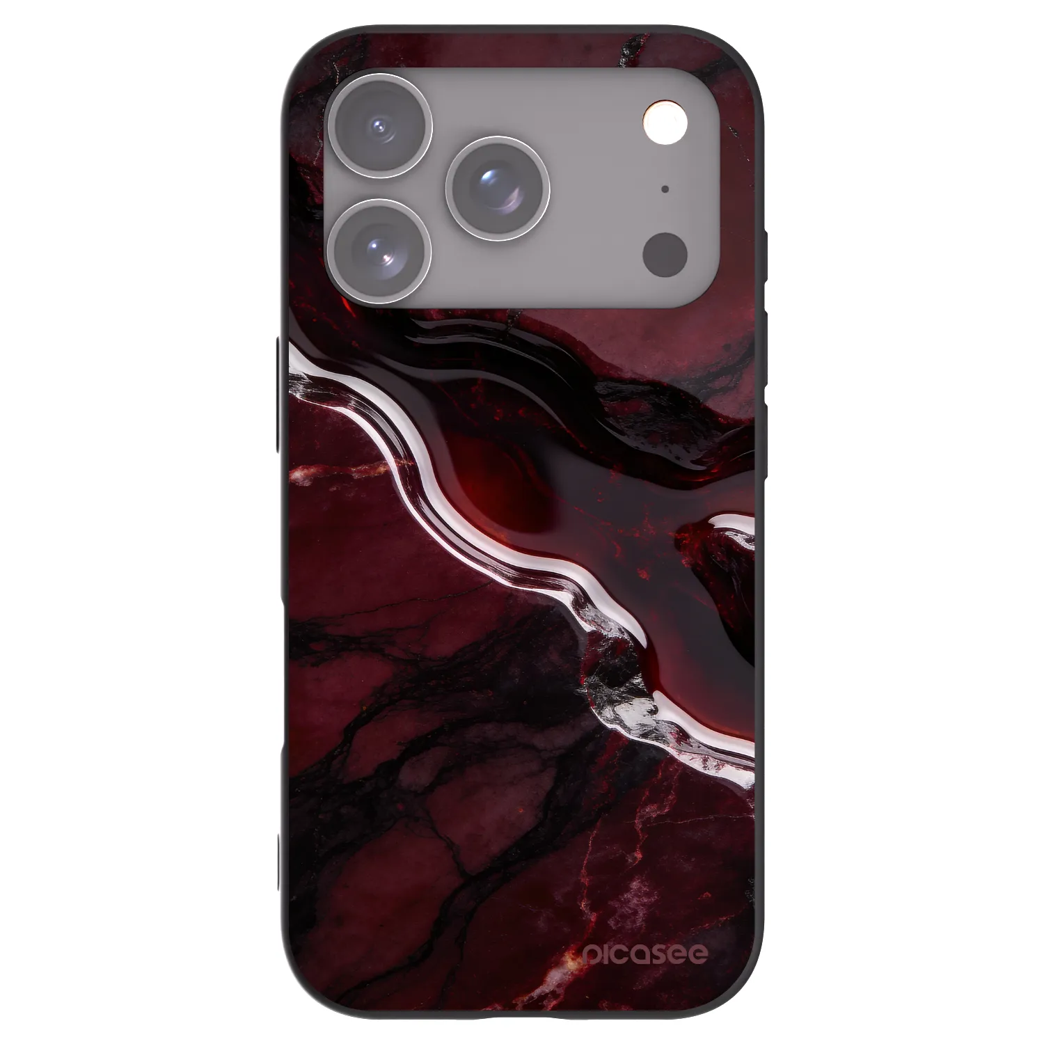 Picasee silikonski črni ovitek za Apple iPhone 17 Pro - Cherry stone