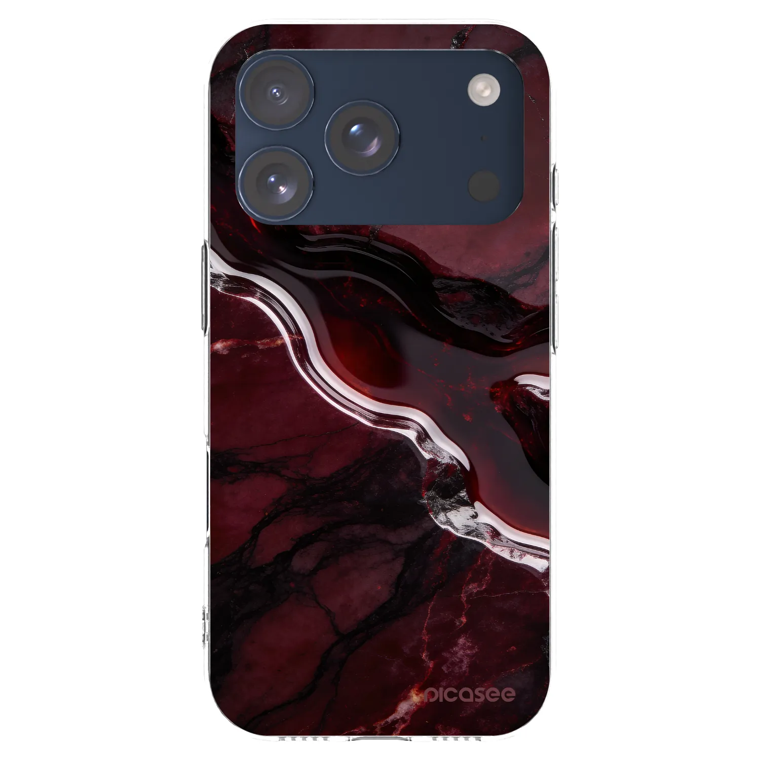 Picasee silikonski prozorni ovitek za Apple iPhone 17 Pro - Cherry stone