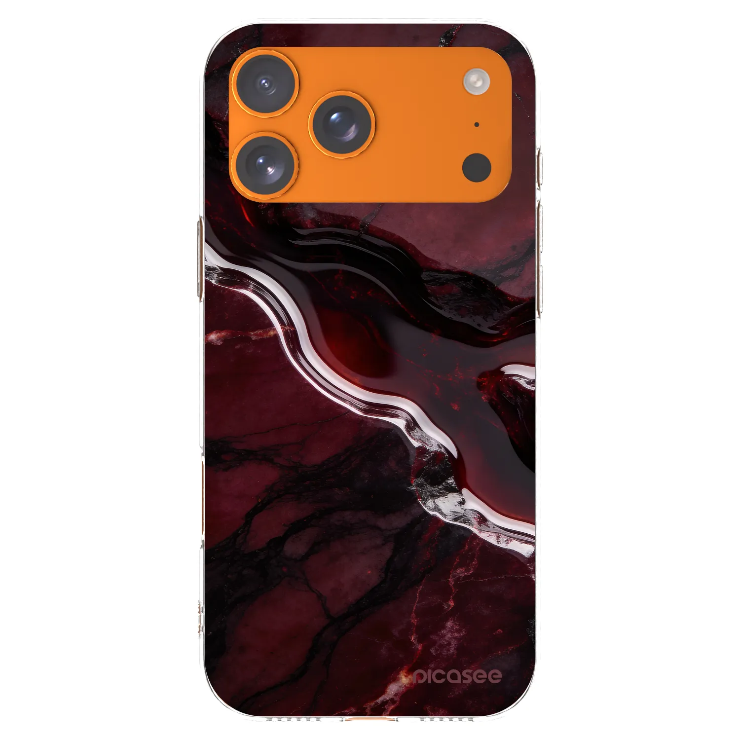 Picasee silikonski prozorni ovitek za Apple iPhone 17 Pro Max - Cherry stone