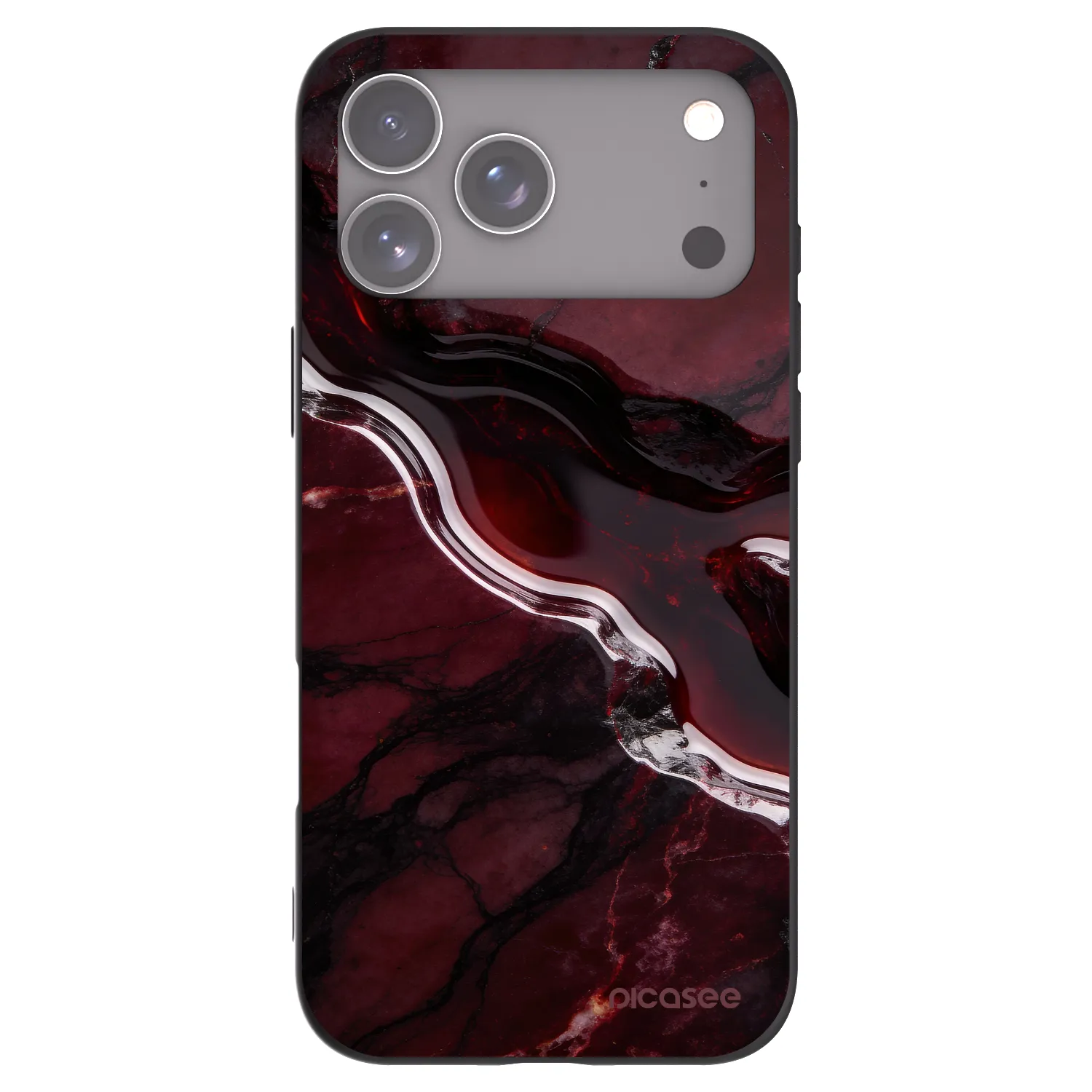 Picasee silikonski črni ovitek za Apple iPhone 17 Pro Max - Cherry stone