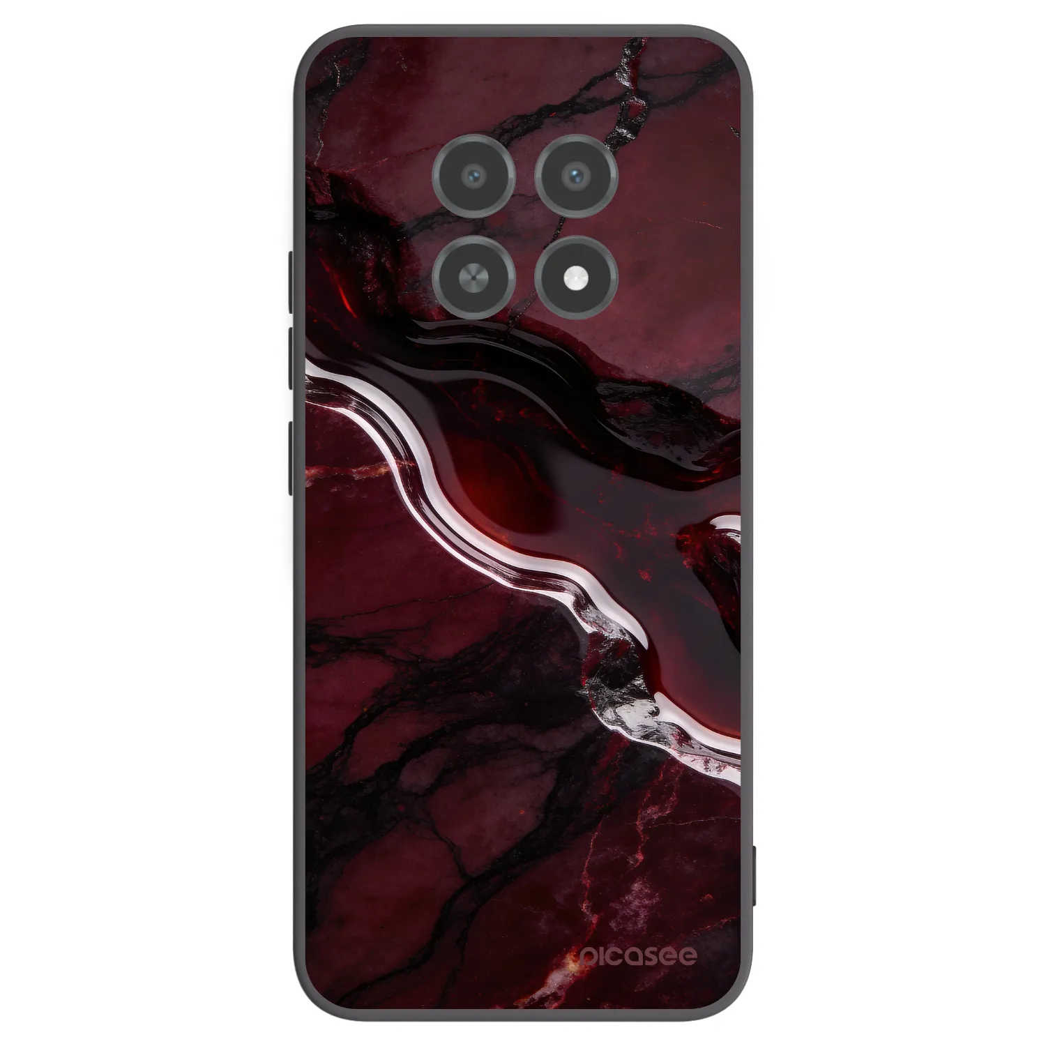 Picasee silikonski črni ovitek za Realme 12X - Cherry stone