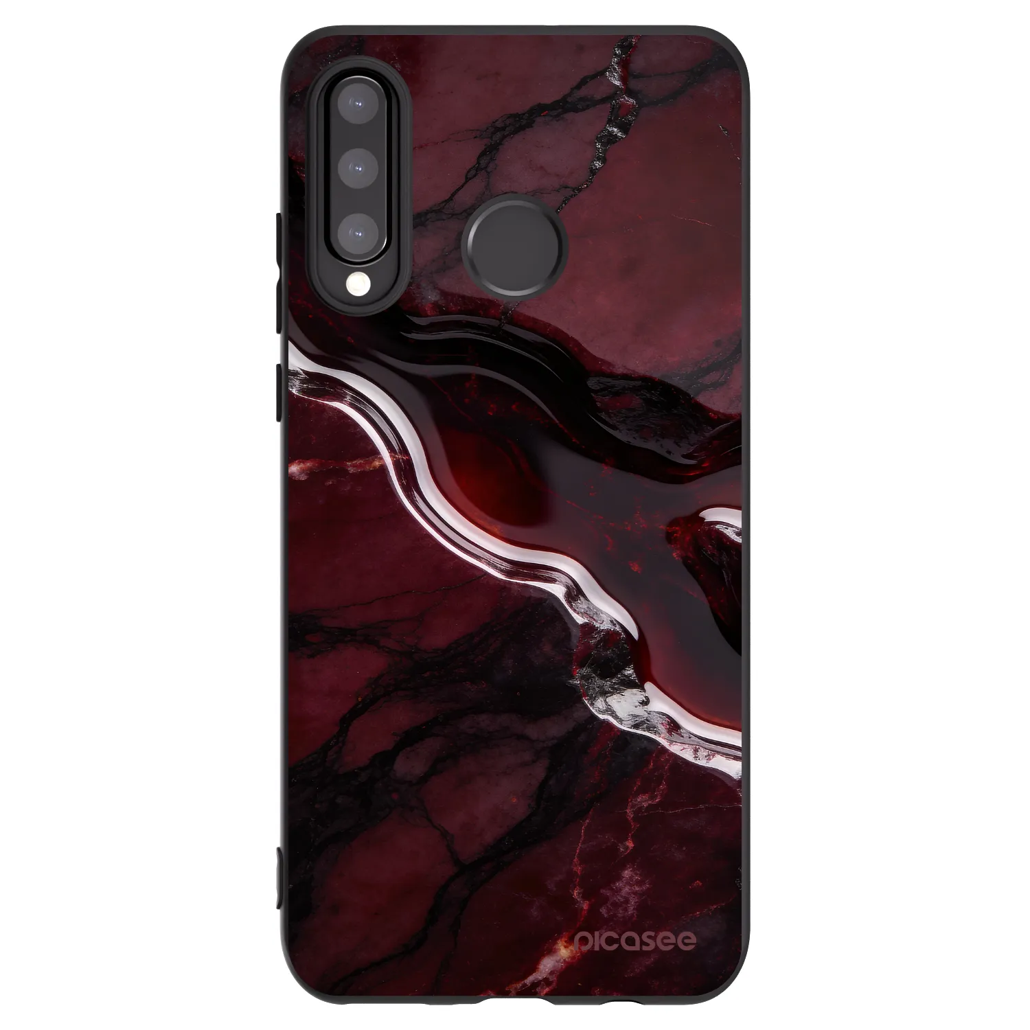 Picasee silikonski črni ovitek za Huawei P30 Lite - Cherry stone