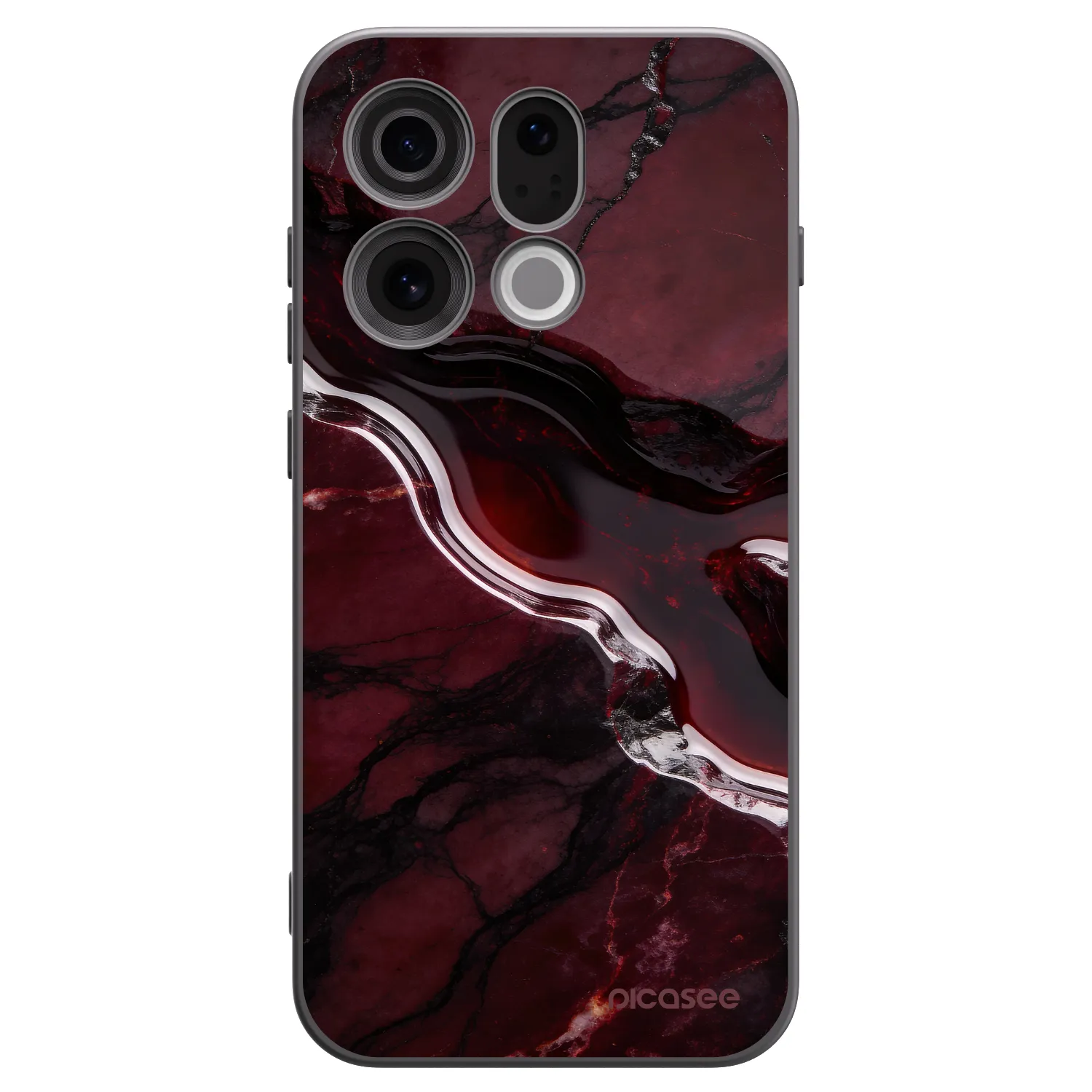 Picasee silikonski črni ovitek za OPPO Find X9 - Cherry stone