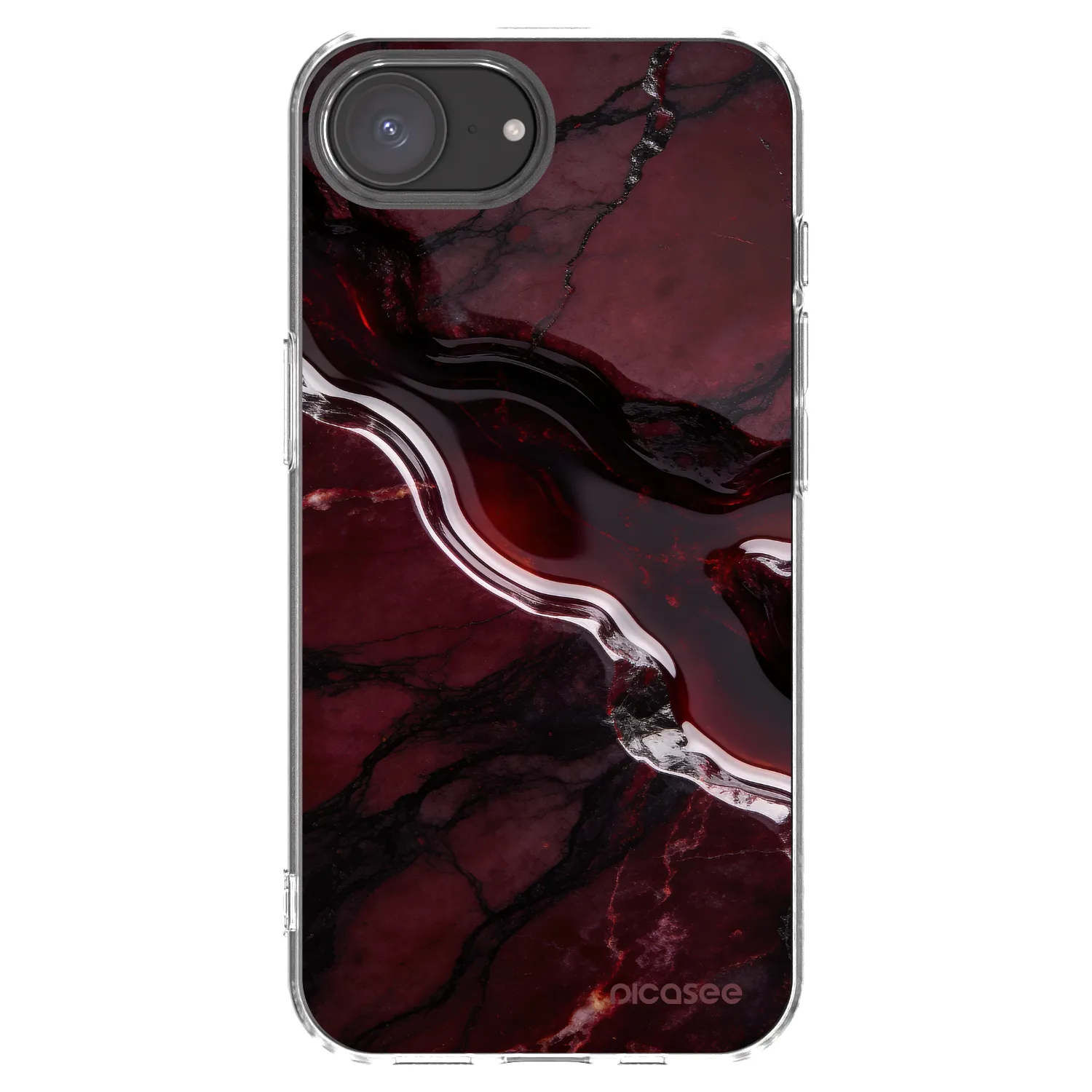 Picasee silikonski prozorni ovitek za Apple iPhone 17e - Cherry stone