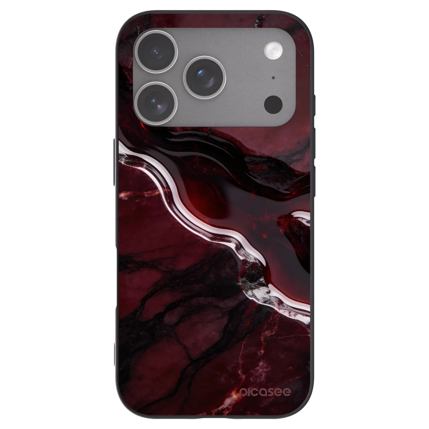 Picasee silikonski črni ovitek za Apple iPhone 18 Pro - Cherry stone