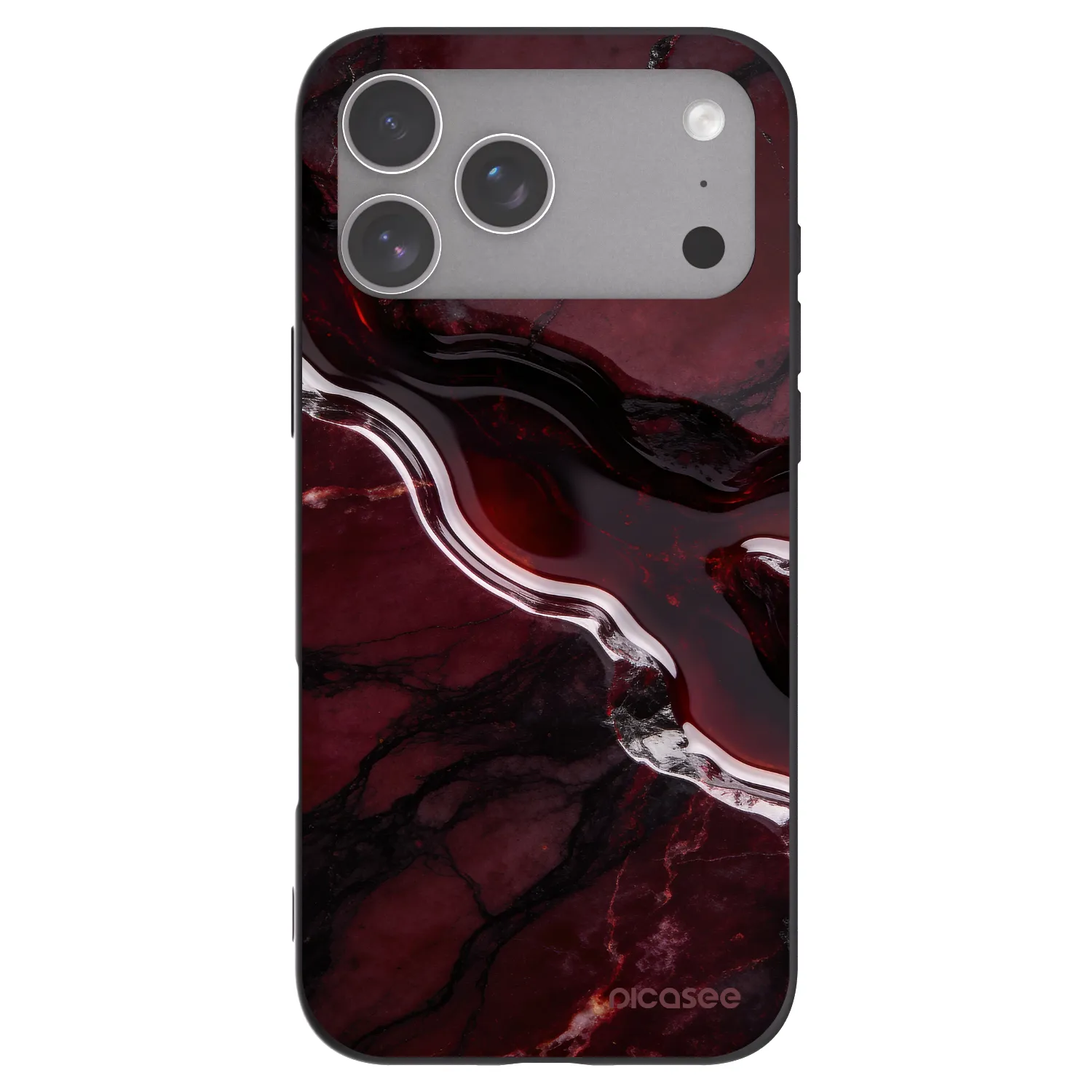 Picasee silikonski črni ovitek za Apple iPhone 18 Pro Max - Cherry stone