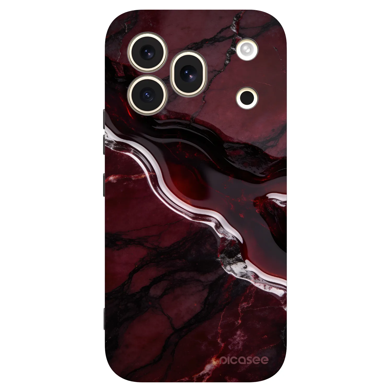 Picasee silikonski črni ovitek za Honor 600 Pro - Cherry stone