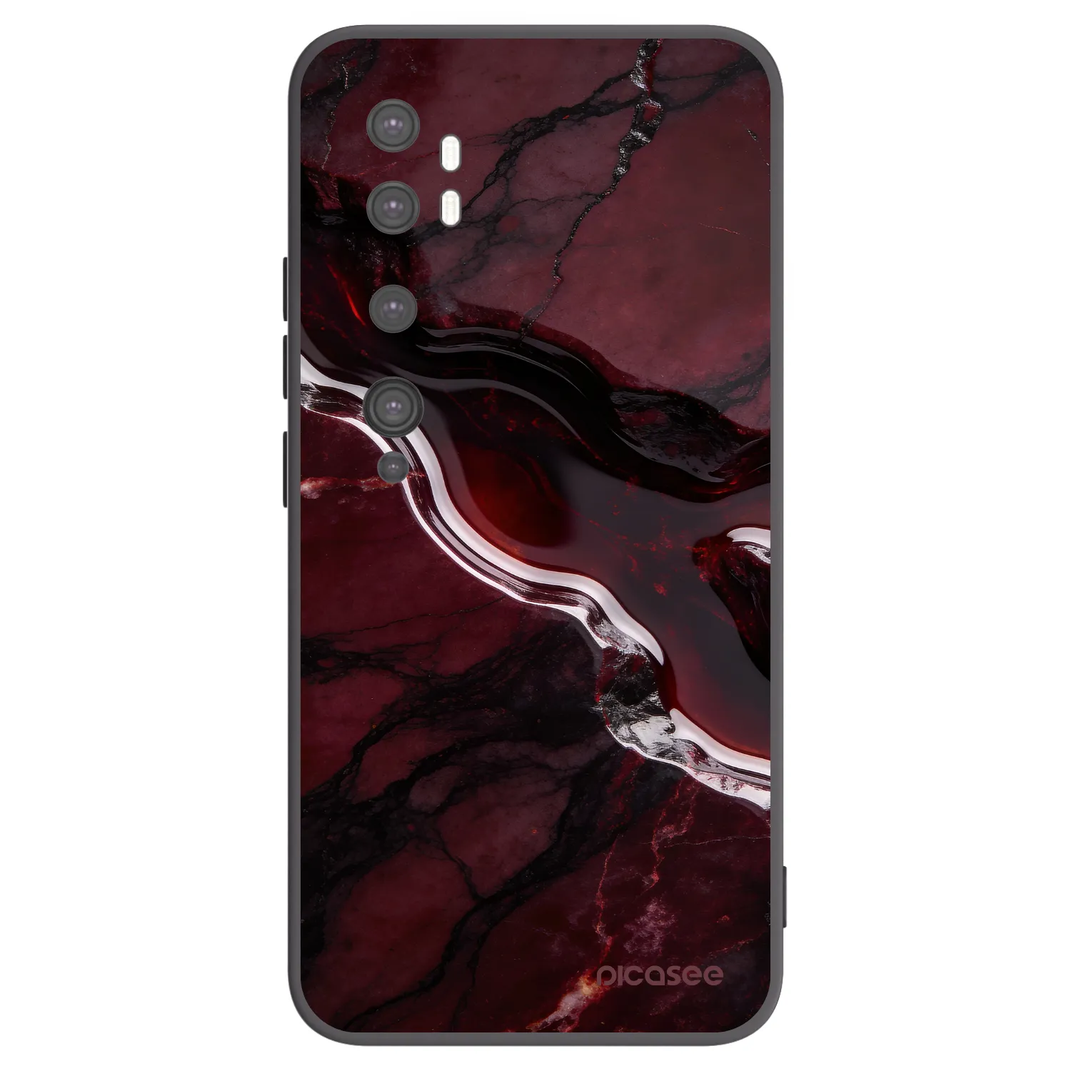 Picasee silikonski črni ovitek za Xiaomi Mi Note 10 (Pro) - Cherry stone