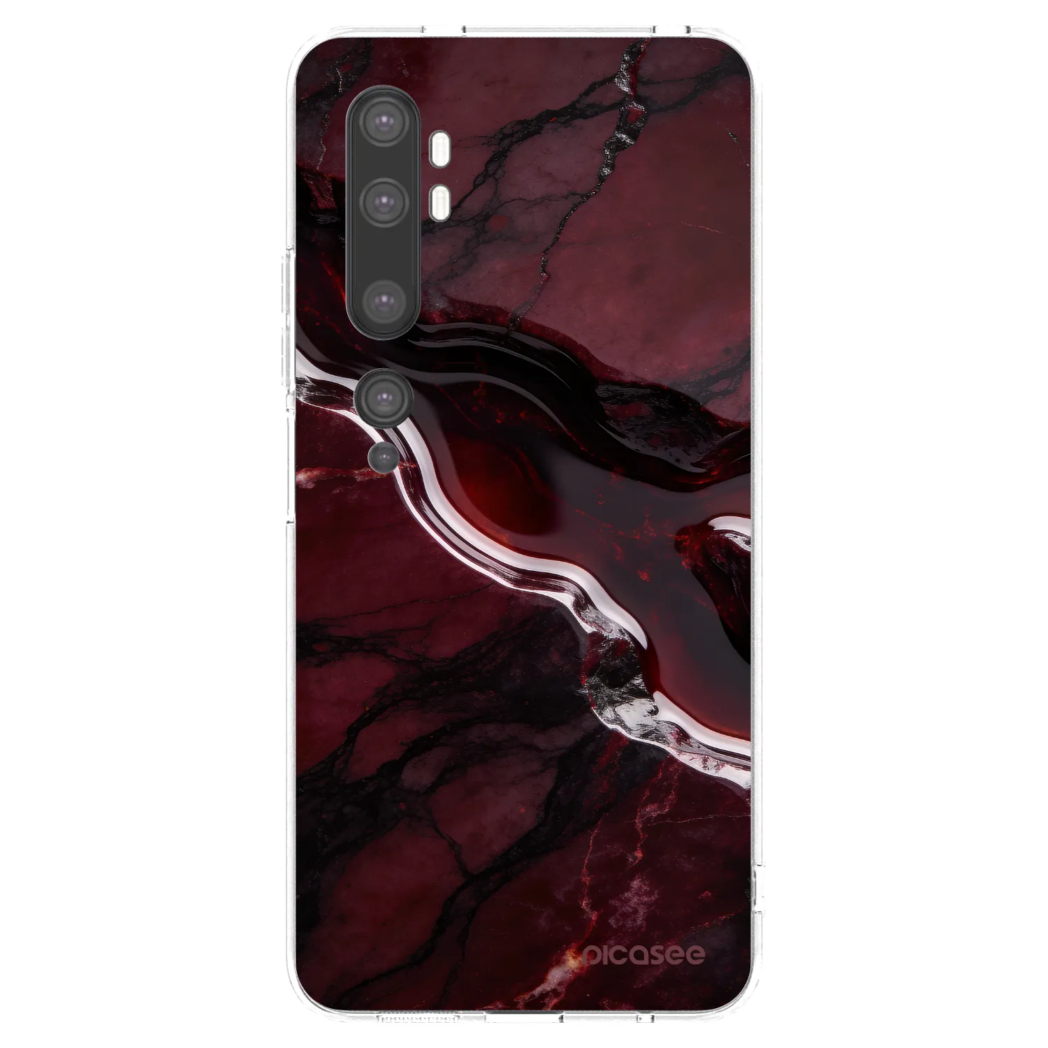 Picasee silikonski prozorni ovitek za Xiaomi Mi Note 10 (Pro) - Cherry stone
