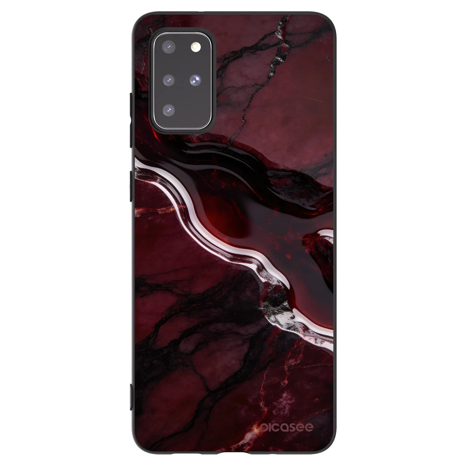 Picasee silikonski črni ovitek za Samsung Galaxy S20+ G985F - Cherry stone