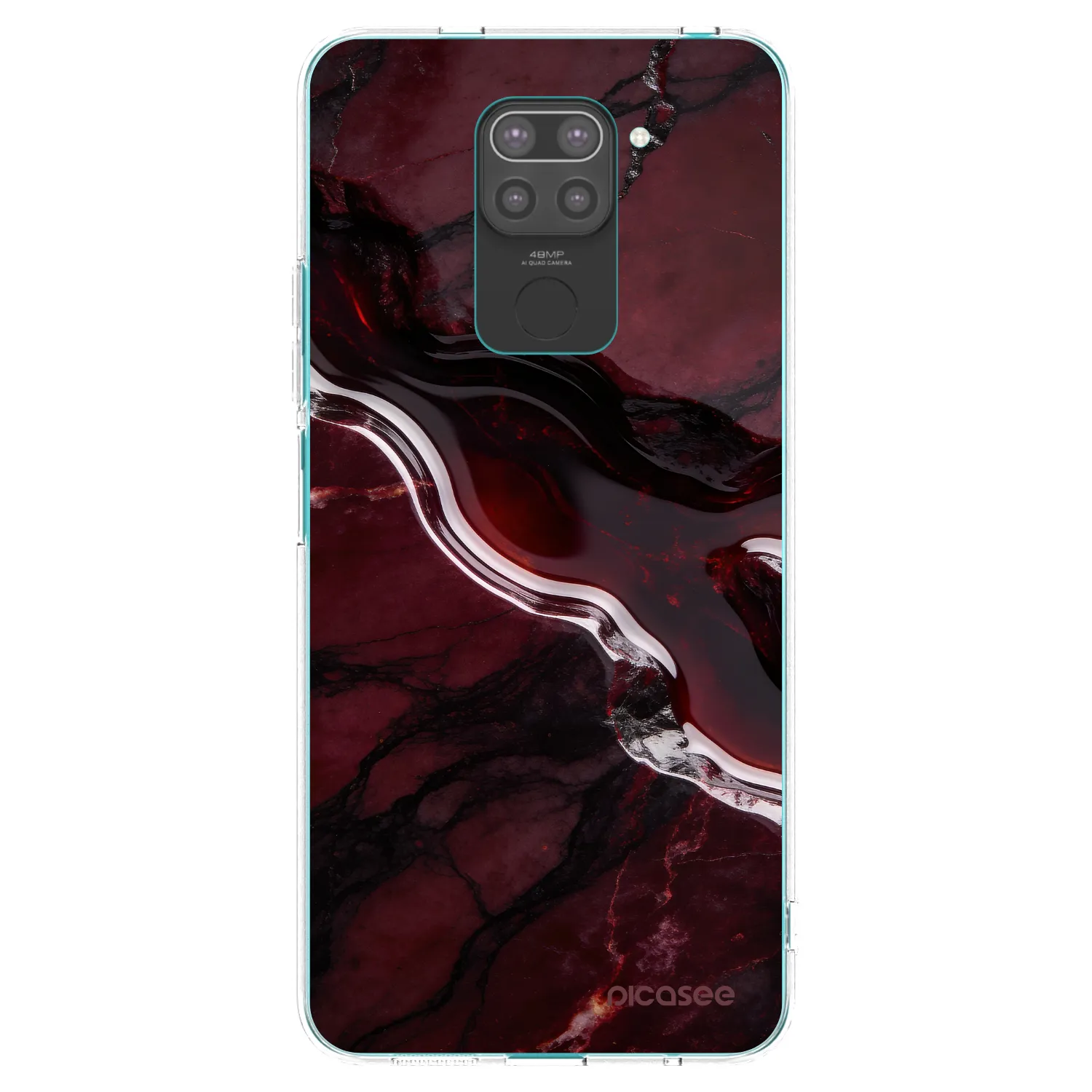 Picasee silikonski črni ovitek za Xiaomi Redmi Note 9 - Cherry stone