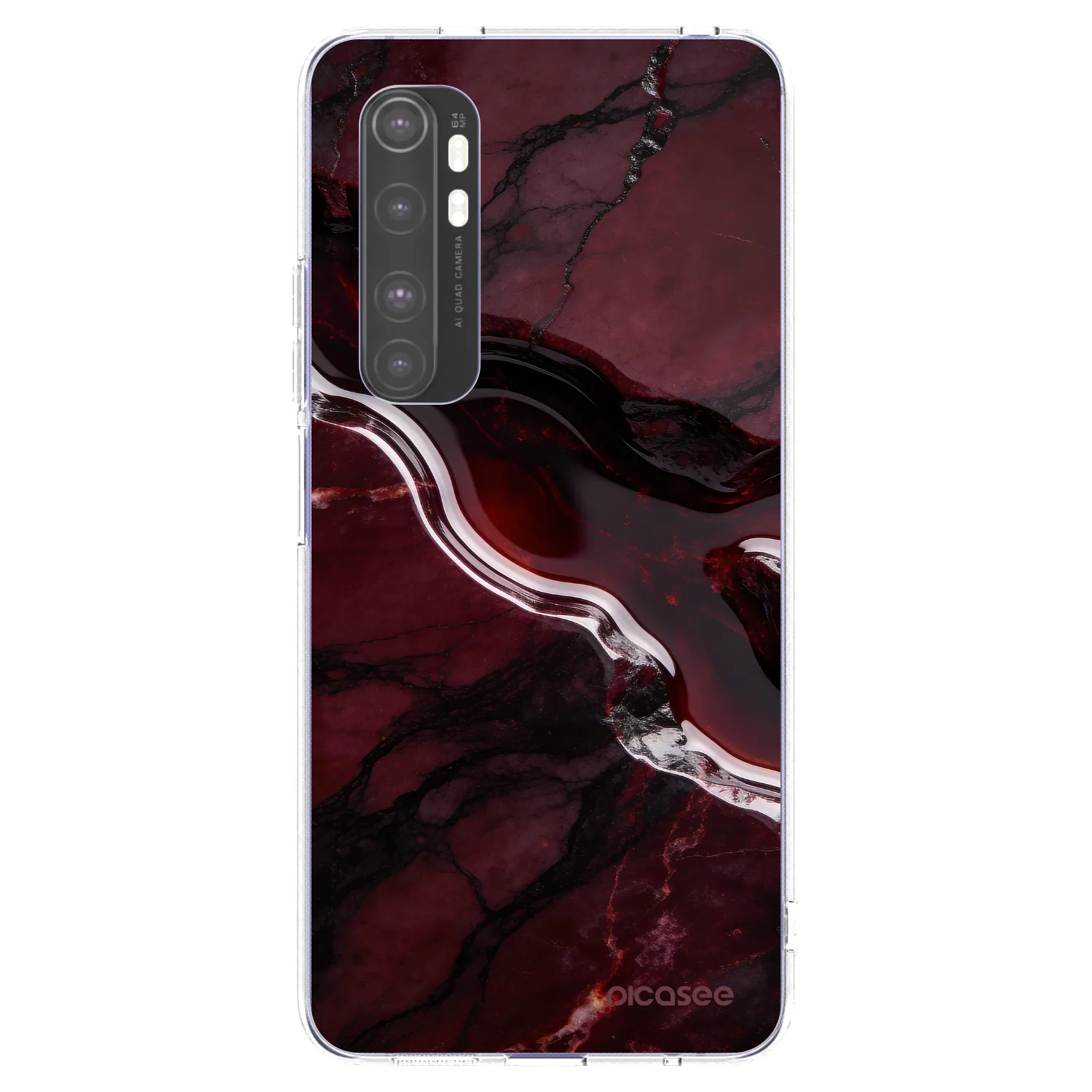 Picasee silikonski prozorni ovitek za Xiaomi Mi Note 10 Lite - Cherry stone