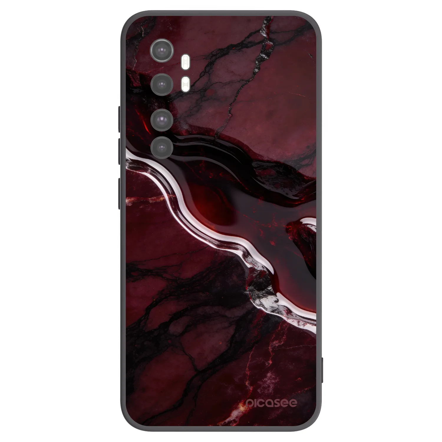 Picasee silikonski črni ovitek za Xiaomi Mi Note 10 Lite - Cherry stone